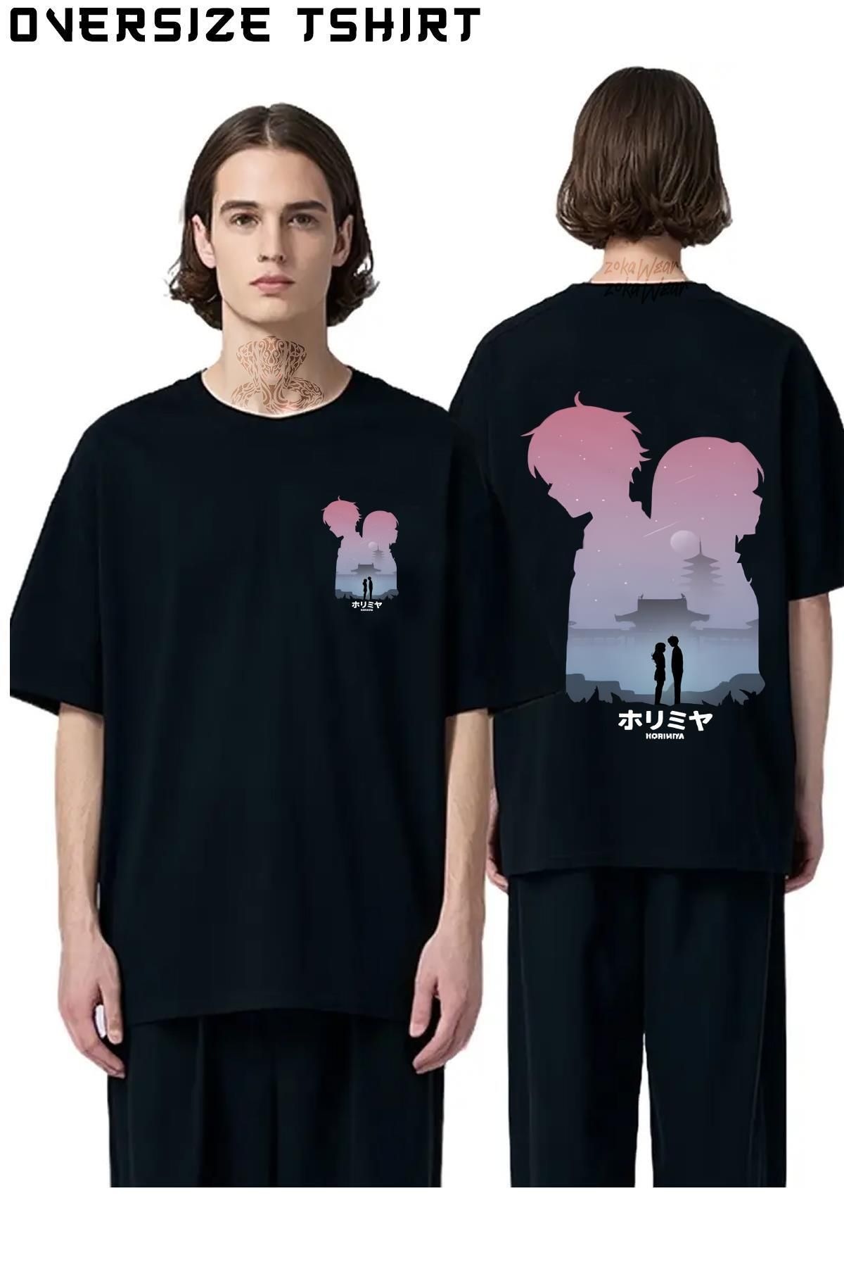 ZOKAWEAR Miyamura-Hori-Horimiya Sırt Baskılı Oversize Tişört