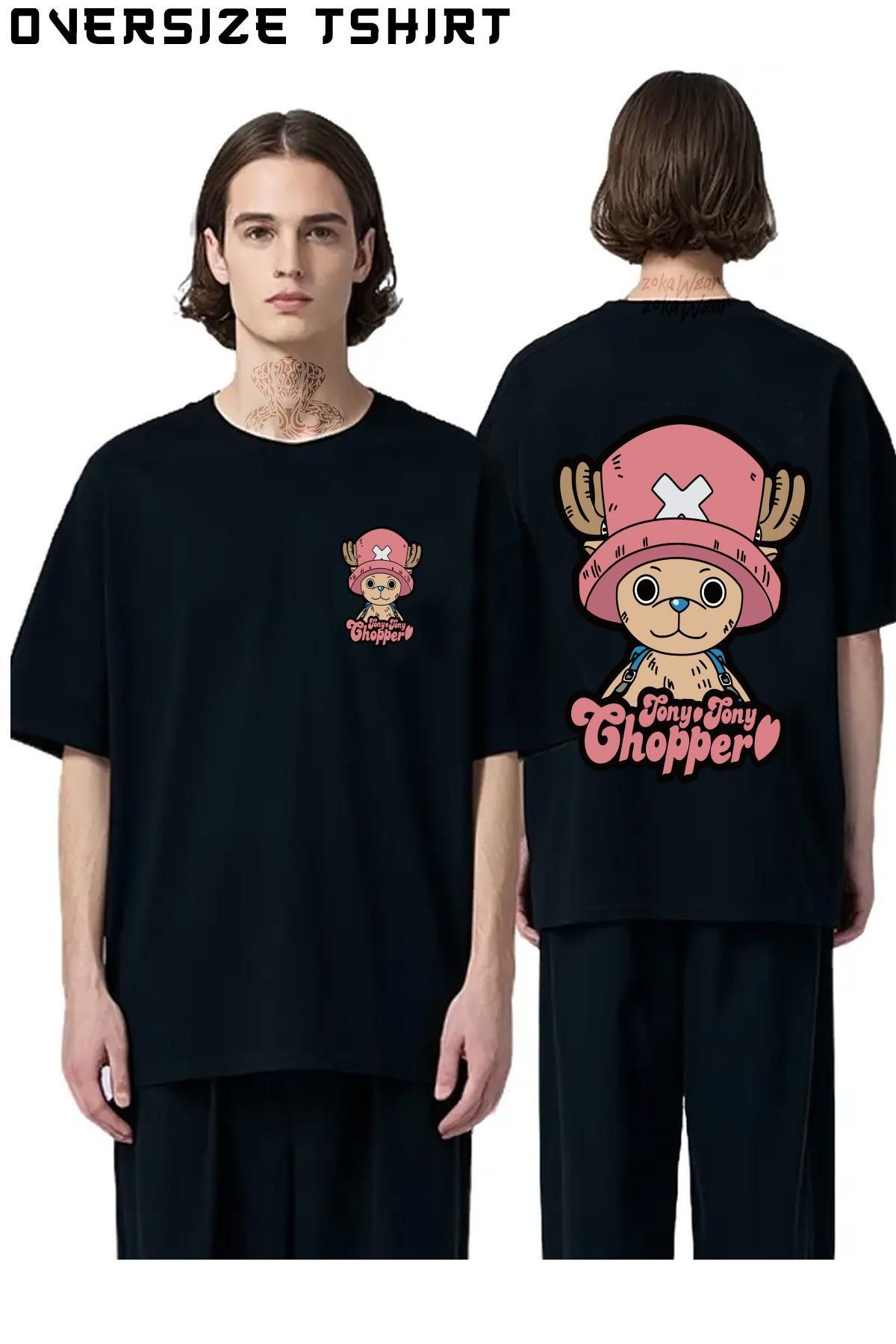 ZOKAWEAR Tony-Tony-Chopper Sırt Baskılı Oversize Tişört