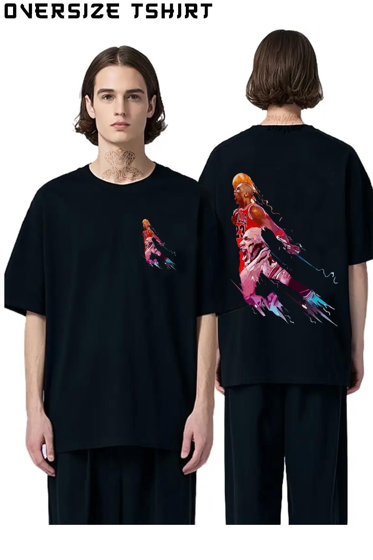 ZOKAWEAR M-jordan Sırt Baskılı Oversize Tişört