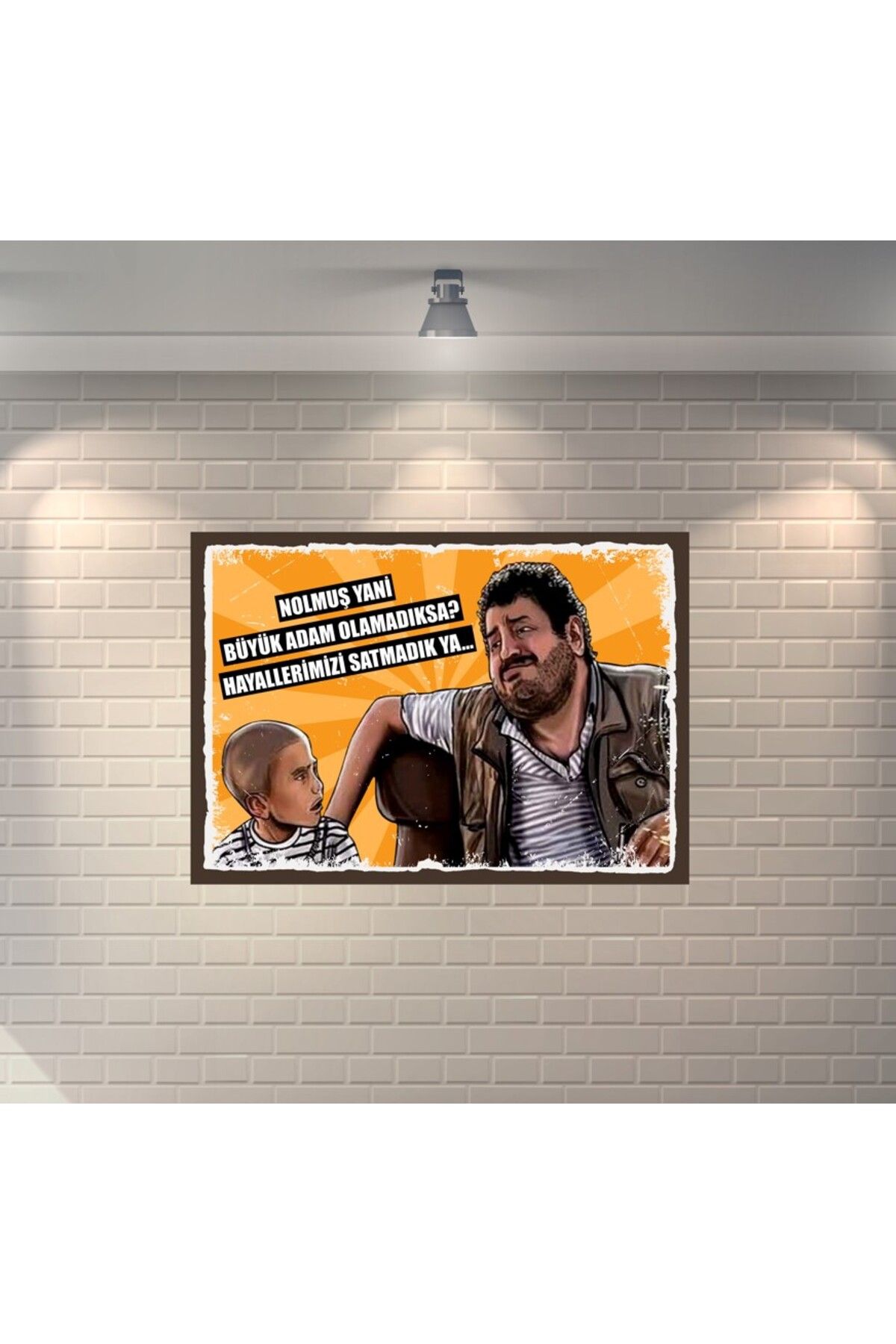 BBO REKLAM Erdal Tosun Ne Olmuş Yani Büyük Adam Olamadıksa Retro Ahşap Poster
