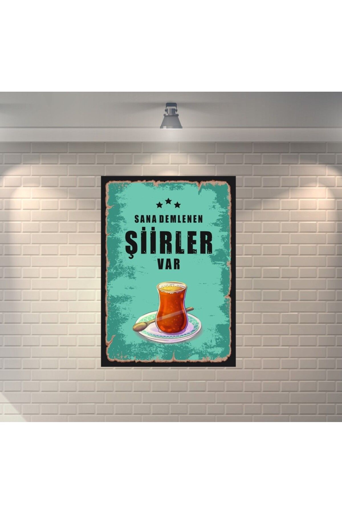 BBO REKLAM Sana demlenen şiirler var Retro Ahşap Poster