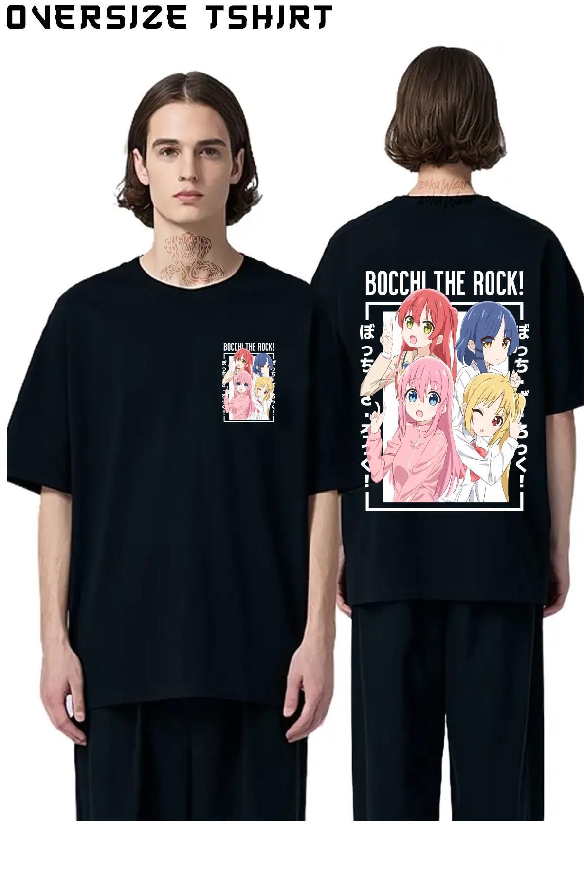 ZOKAWEAR Bocchi-The-Rock-2 Sırt Baskılı Oversize Tişört