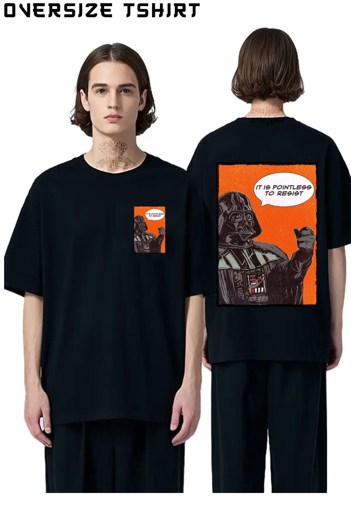 ZOKAWEAR Star-Wars-(dart-Vaderr) Sırt Baskılı Oversize Tişört