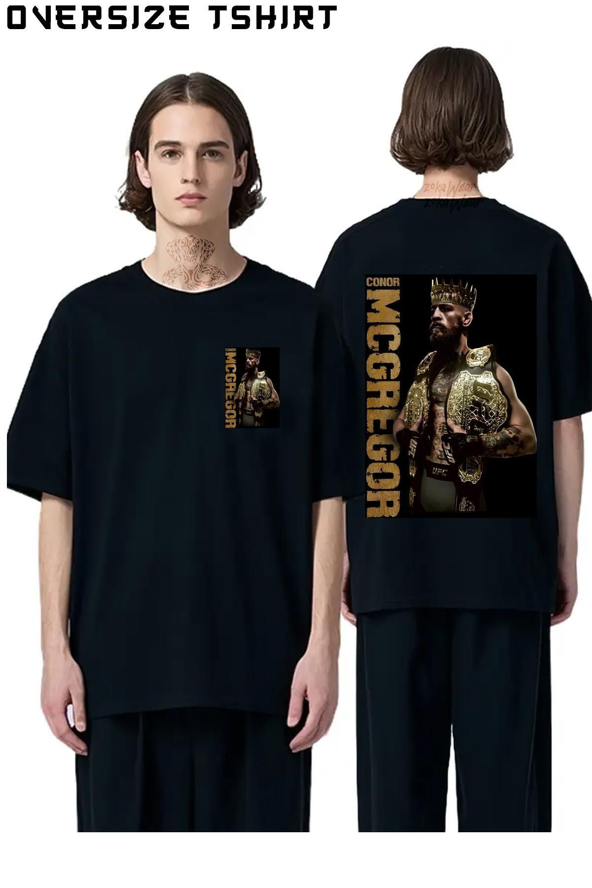 ZOKAWEAR King-Ufc-Conor-Mcgregor Sırt Baskılı Oversize Tişört
