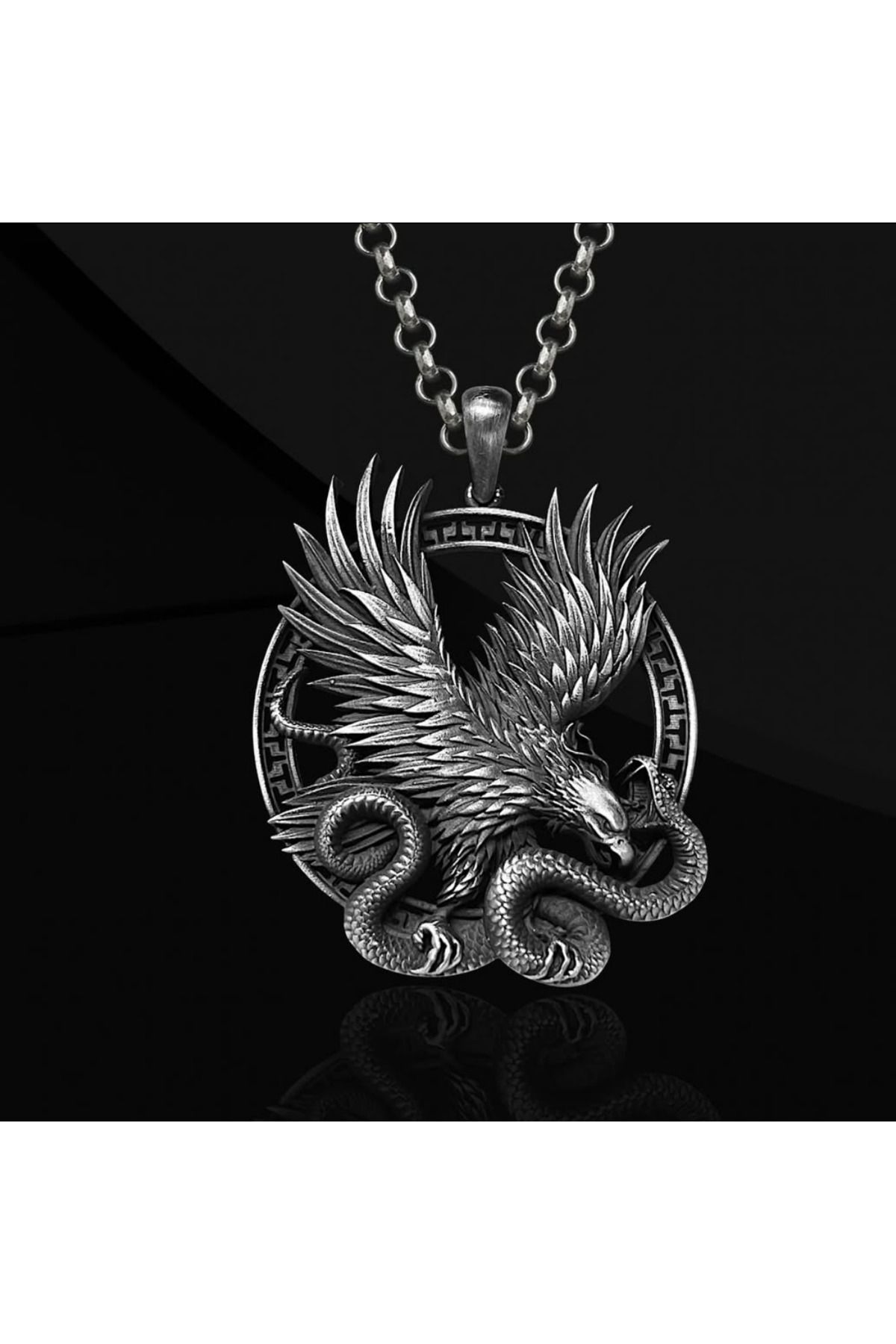 Abel Custom Ring Gümüş Avcı Kartal Kolye