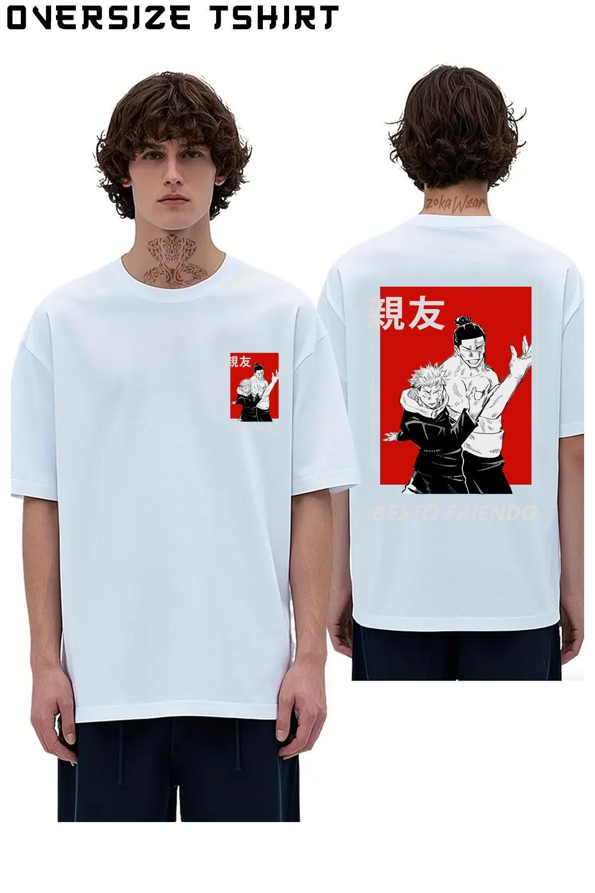 ZOKAWEAR Jujutsu-Kaisen-Aoi-Toudou Sırt Baskılı Oversize Tişört