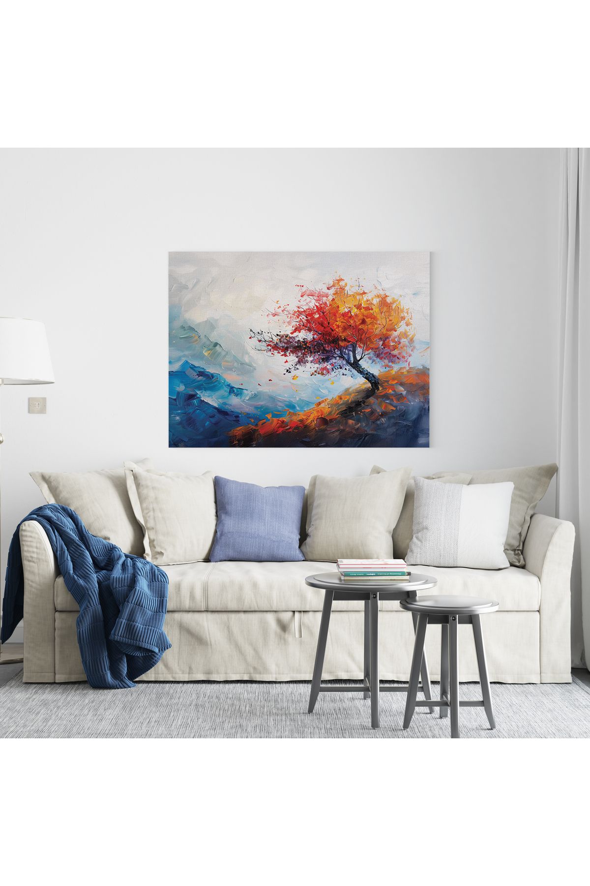 titer %100 Pamuklu Kanvas Dekoratif Tablo - Manzara Canlı Tonlar UV Baskı Poster