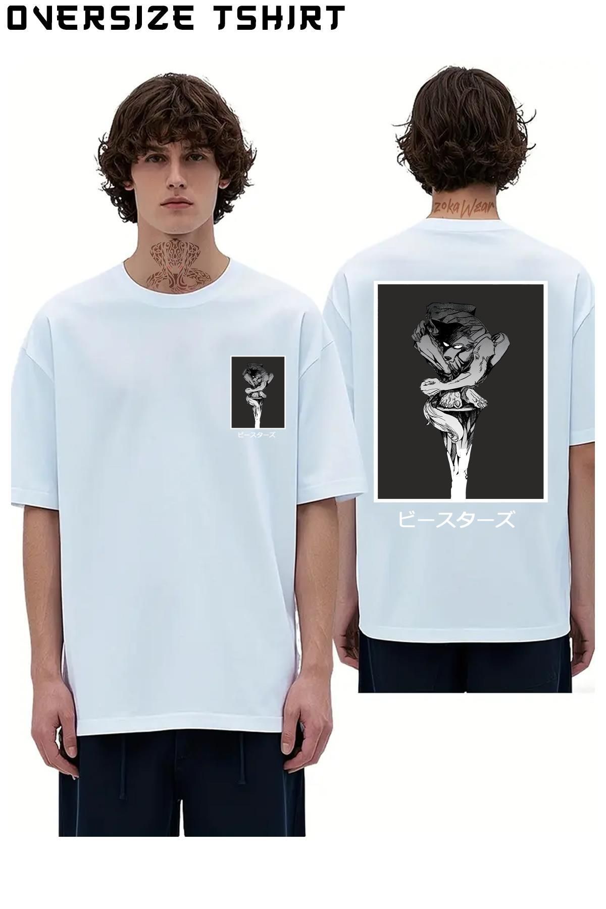 ZOKAWEAR Beastars-Anime-Legosi Sırt Baskılı Oversize Tişört