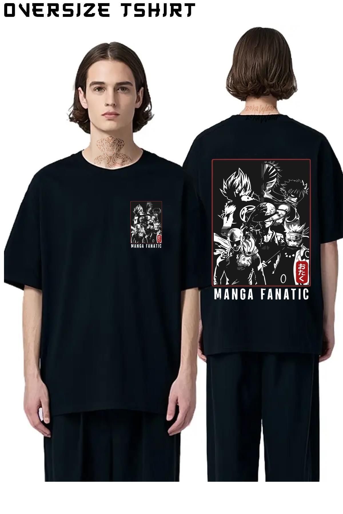 ZOKAWEAR Anime-Manga-Characters-Superheroes-Fanatic Sırt Baskılı Oversize Tişört