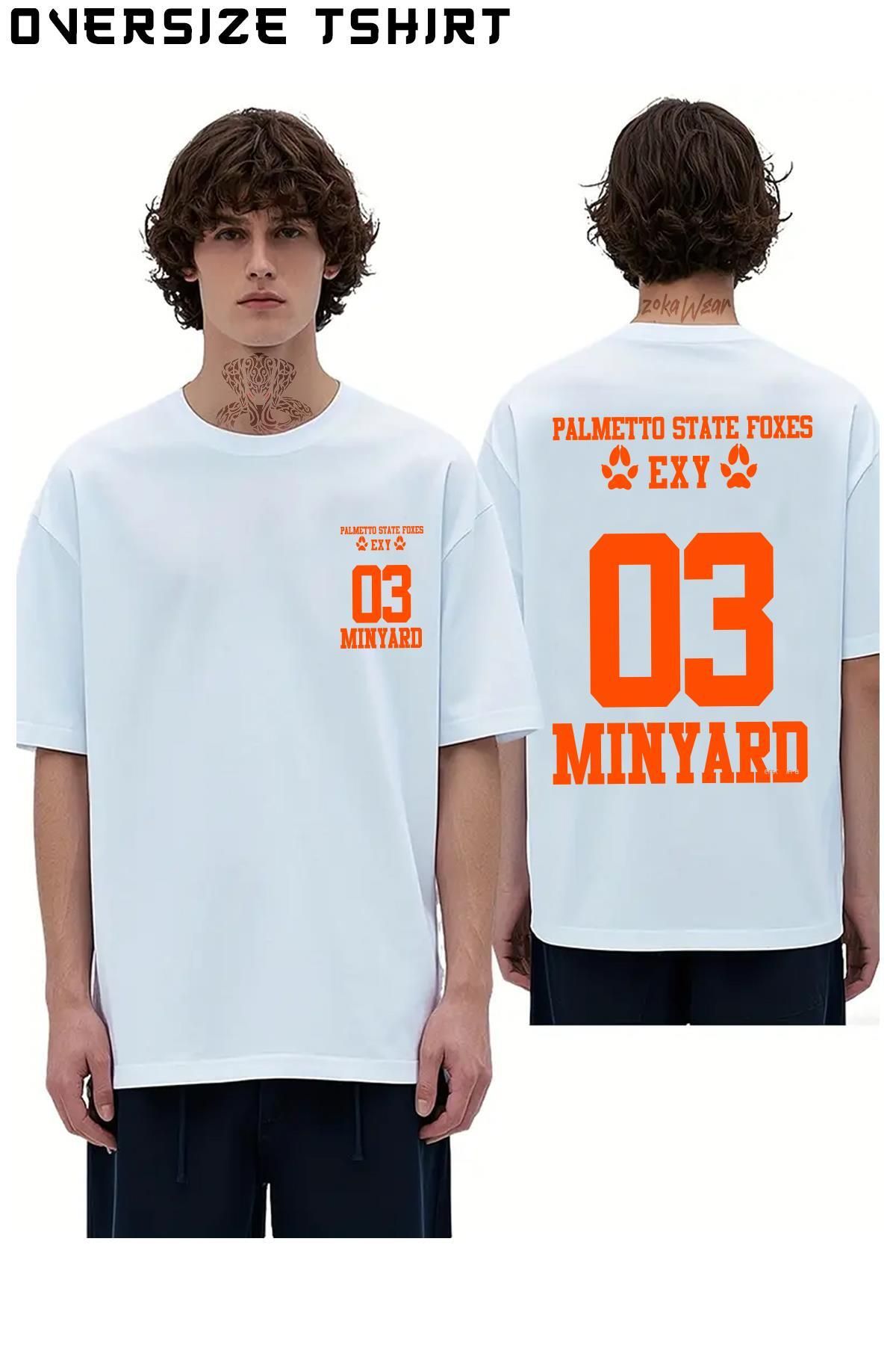 ZOKAWEAR all-for-the-game-palmetto-state-foxes-andrew-minyard-jersey Sırt Baskılı Oversize Tişört