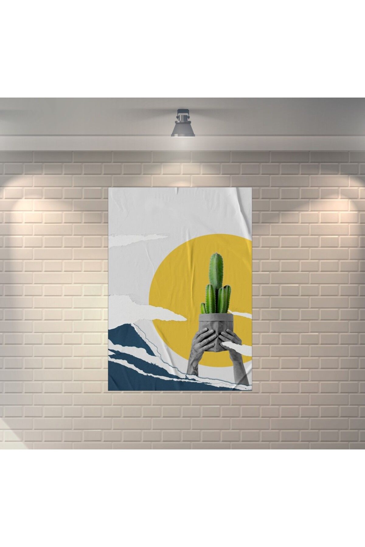 BBO REKLAM Kaktüs Collage Retro Ahşap Poster