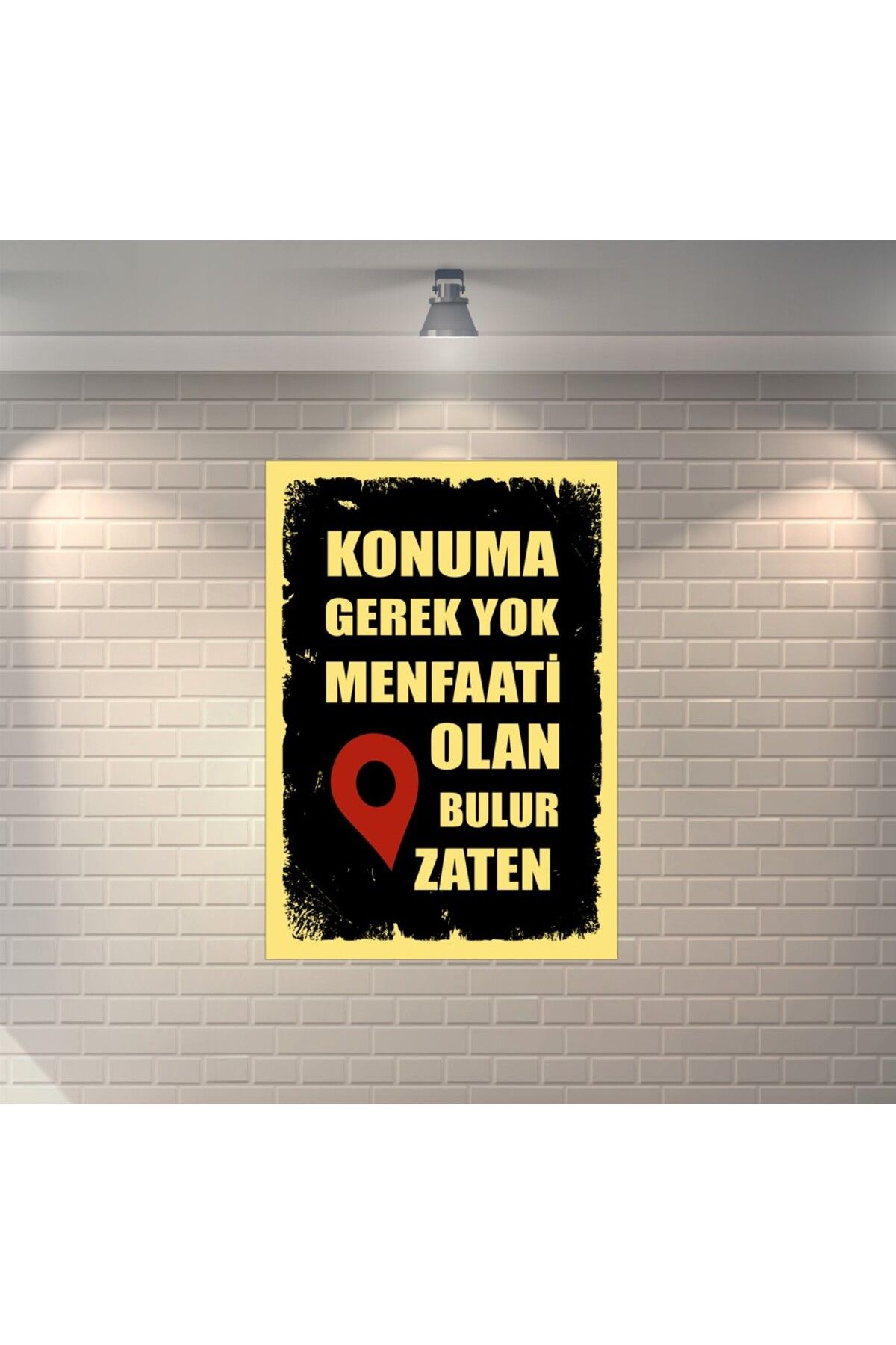 BBO REKLAM Konuma Gerek Yok Menfaati Olan Bulur Zaten Retro Ahşap Poster