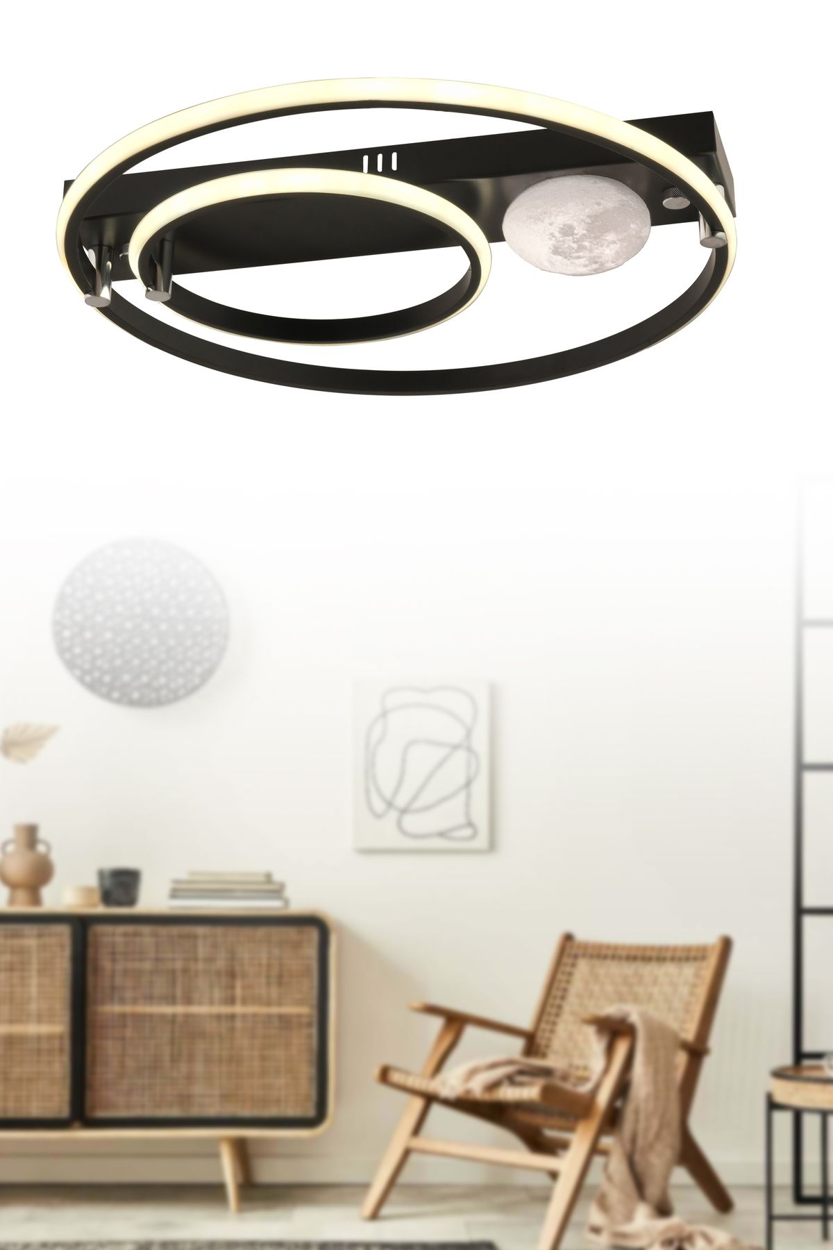 ESSLİGHT PARMA 45 Cm 3 Renk Işık Mod'lu (BEYAZ SARI GÜN IŞIĞI) Salon Mutfak Yatak Odası Genç Odası Led Avize
