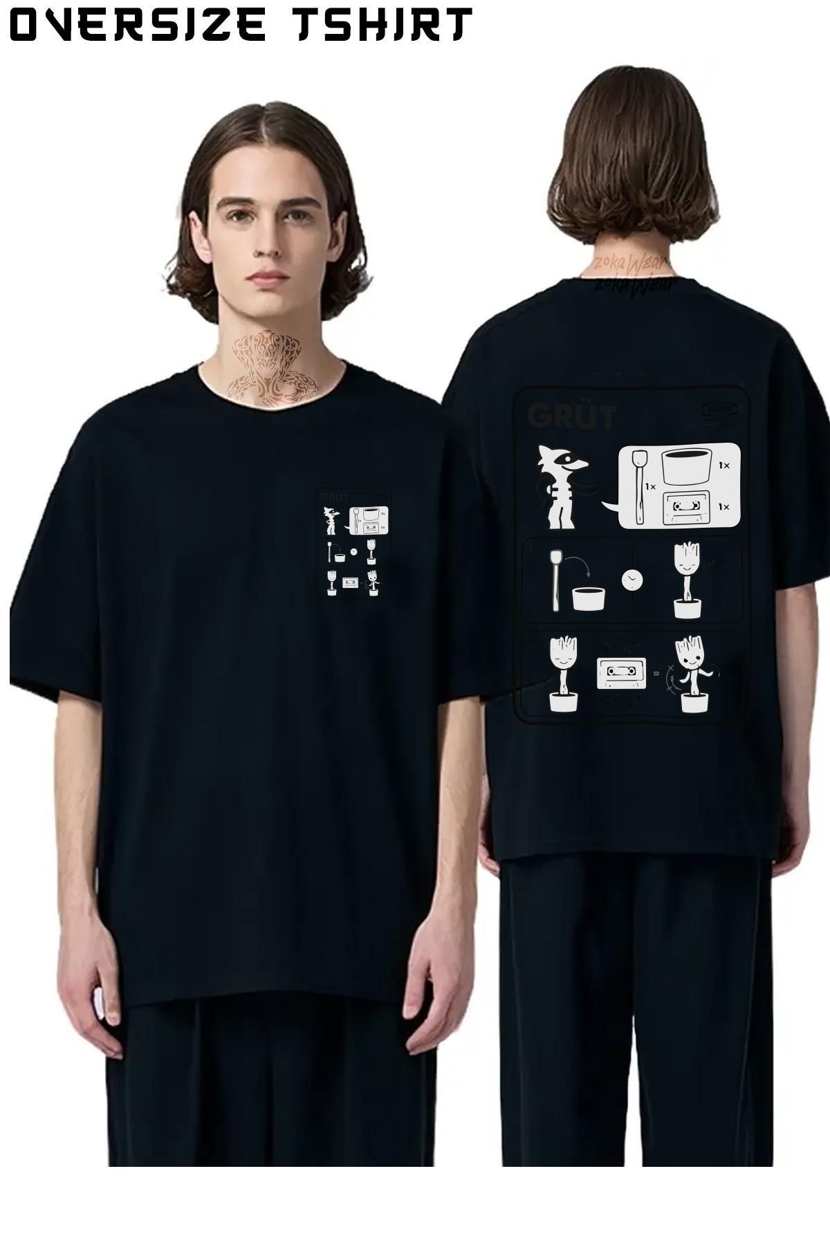 ZOKAWEAR Guardians-Of-The-Galaxy Sırt Baskılı Oversize Tişört