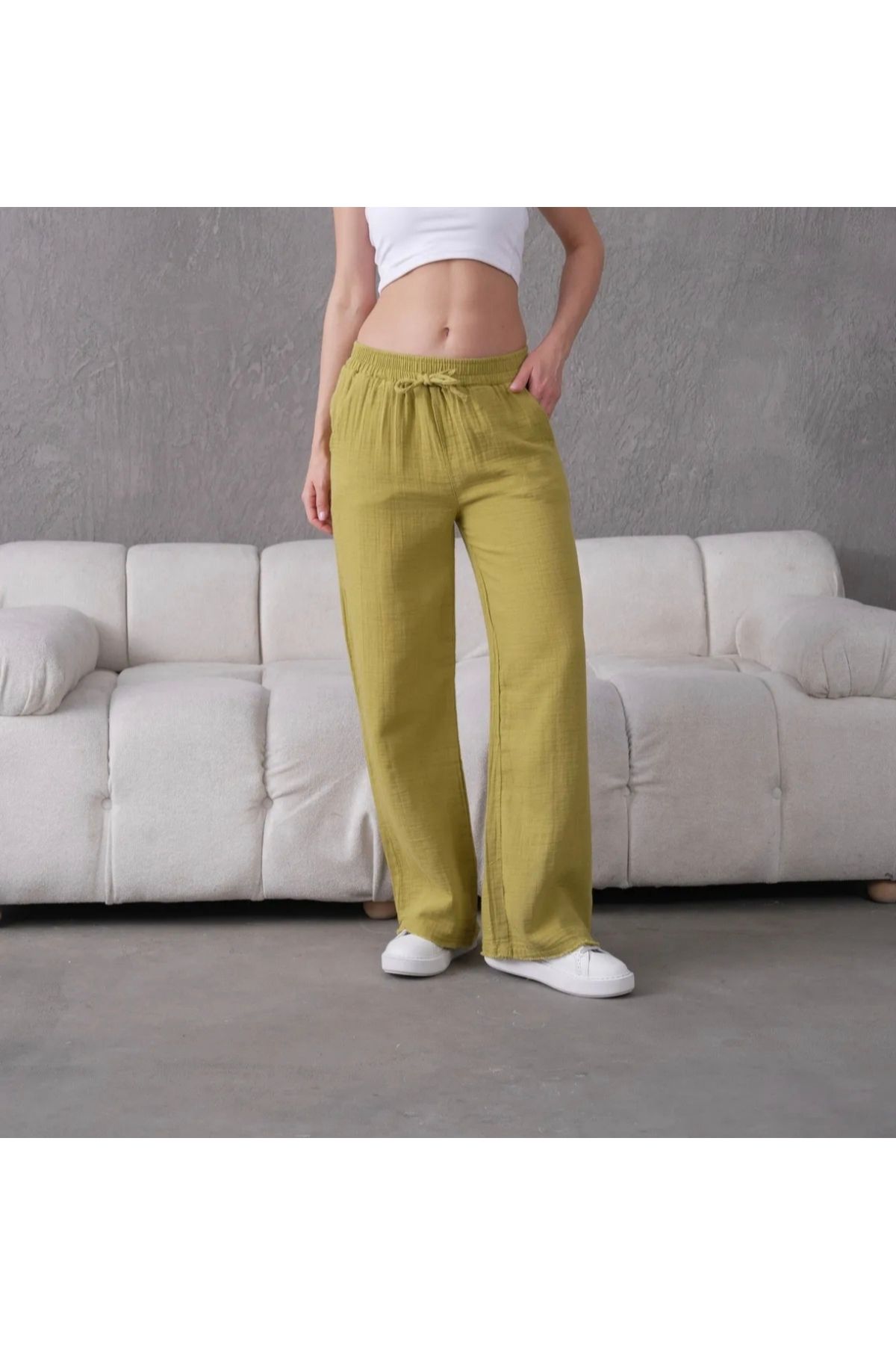 KTY TR Dökümlü pamuklu pantalon