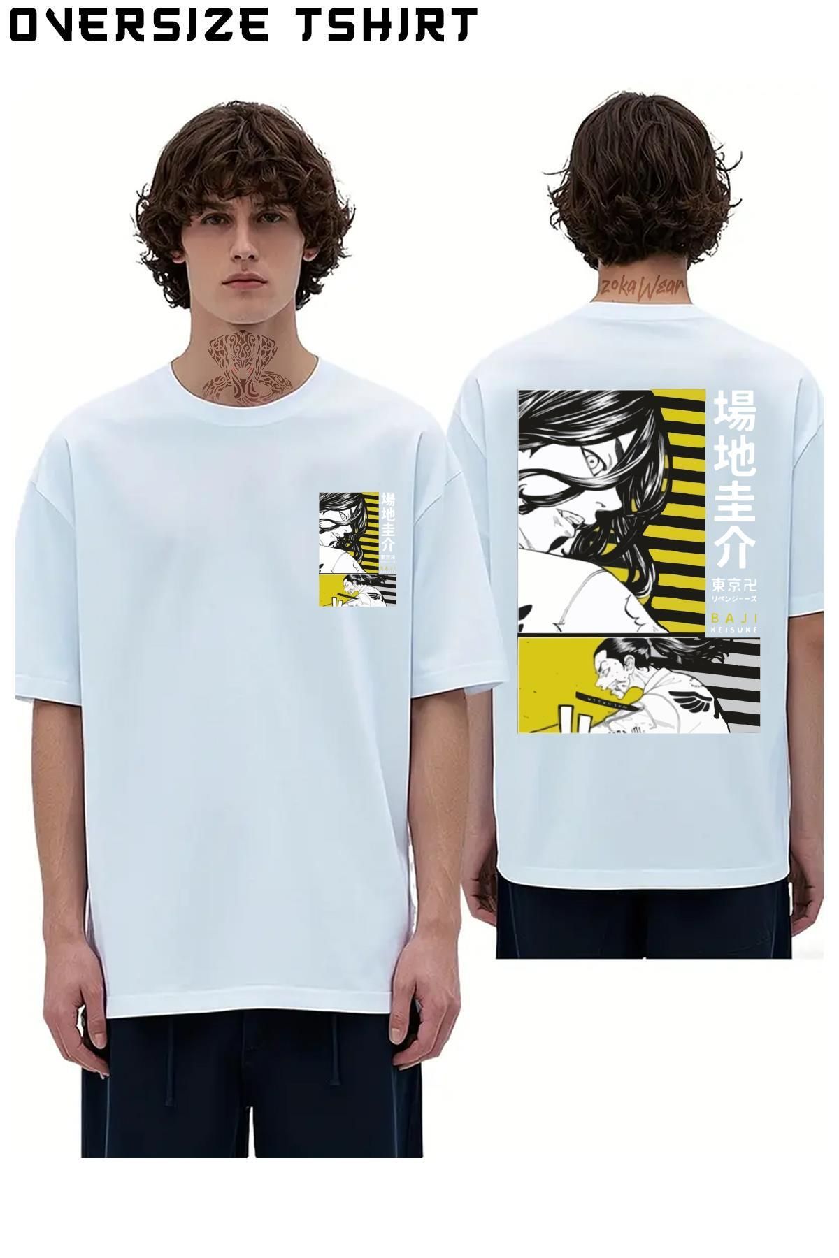 ZOKAWEAR Tokyo-Revengers-Keisuke-Baji-v2 Sırt Baskılı Oversize Tişört