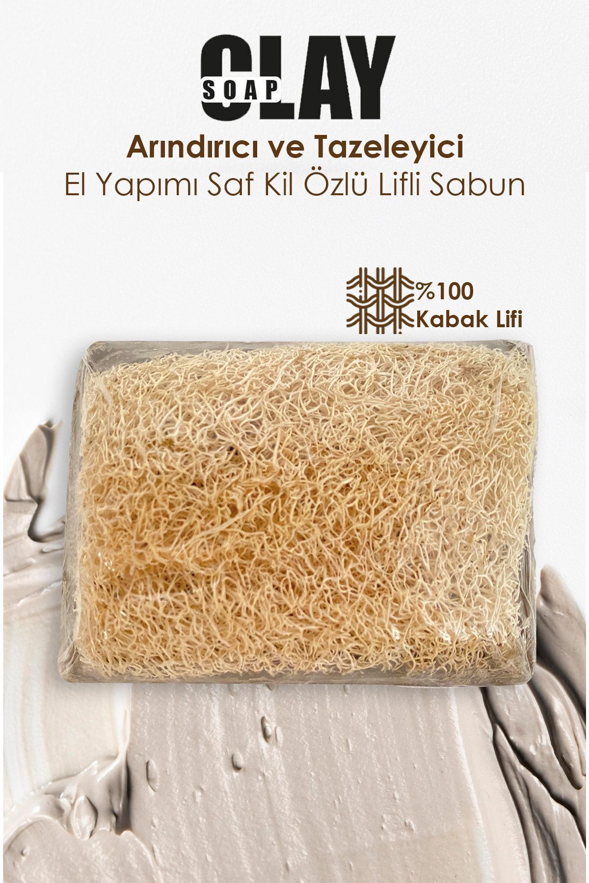 Motto Plus Professional-Purifying and Refreshing Handmade Pure Clay and Pumpkin Fiber Soap 110gr 2