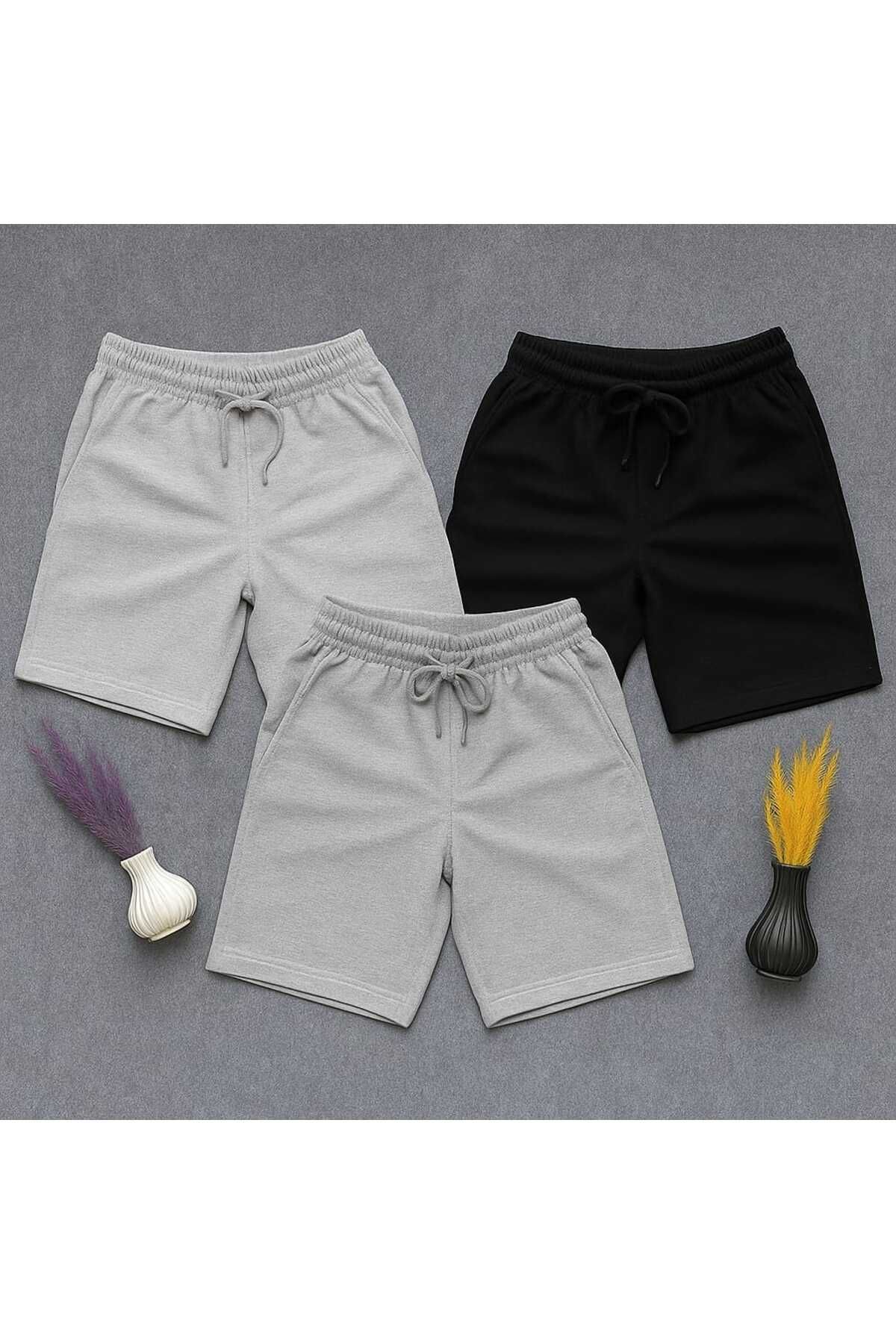 NETTENSTORE 3LÜ ERKEK ŞORTGÜNLÜK KULLANIM TATİL ŞORTU