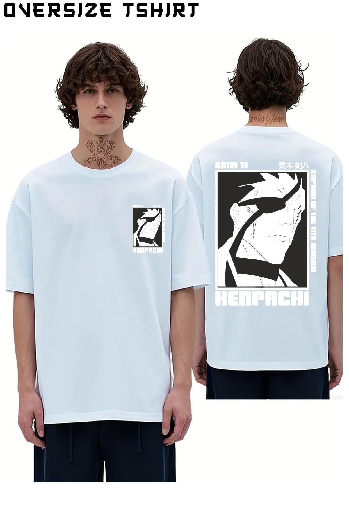 ZOKAWEAR Bleach-Zaraki-Kenpachi Sırt Baskılı Oversize Tişört