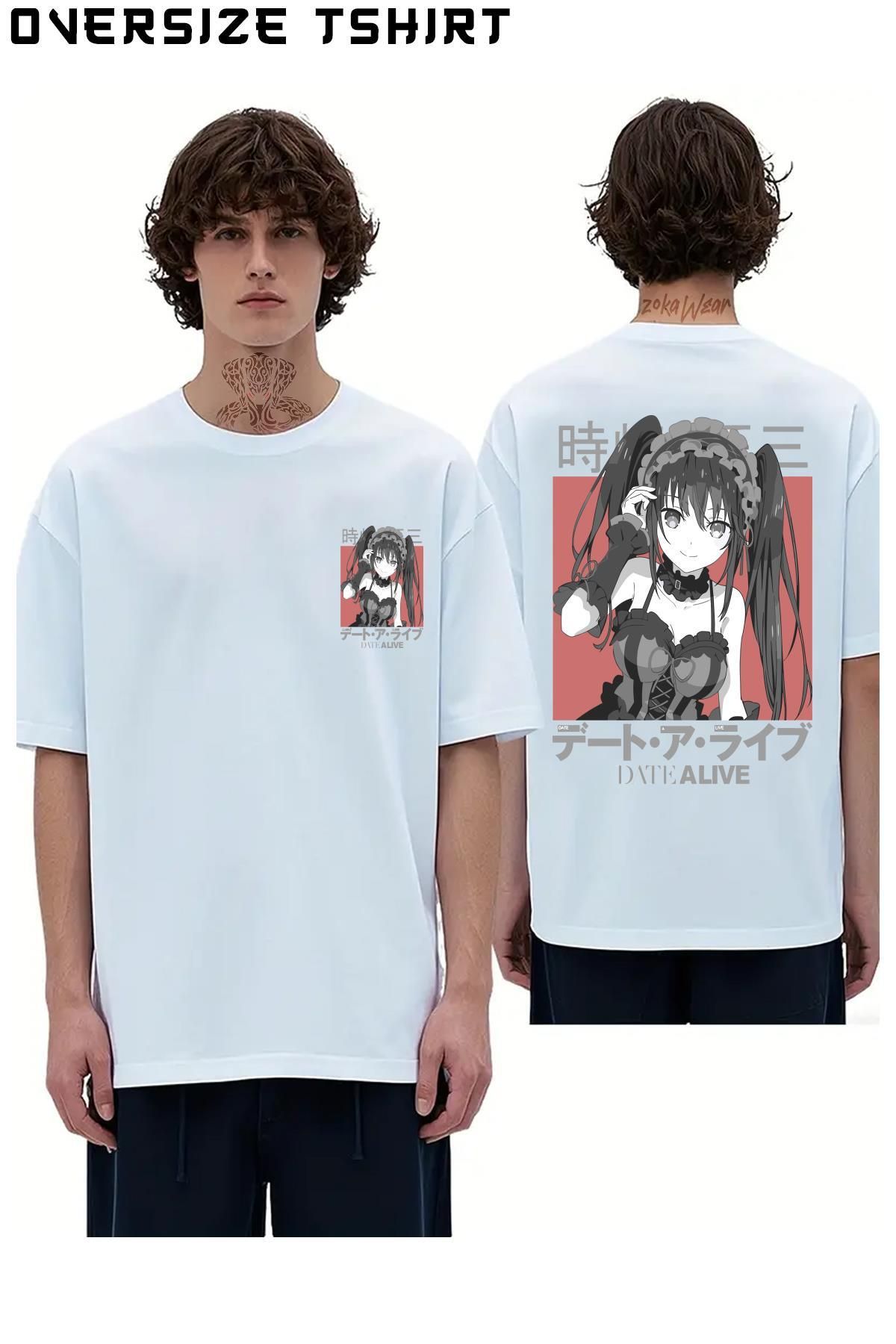 ZOKAWEAR kurumi-tokisaki-cute-girl Sırt Baskılı Oversize Tişört