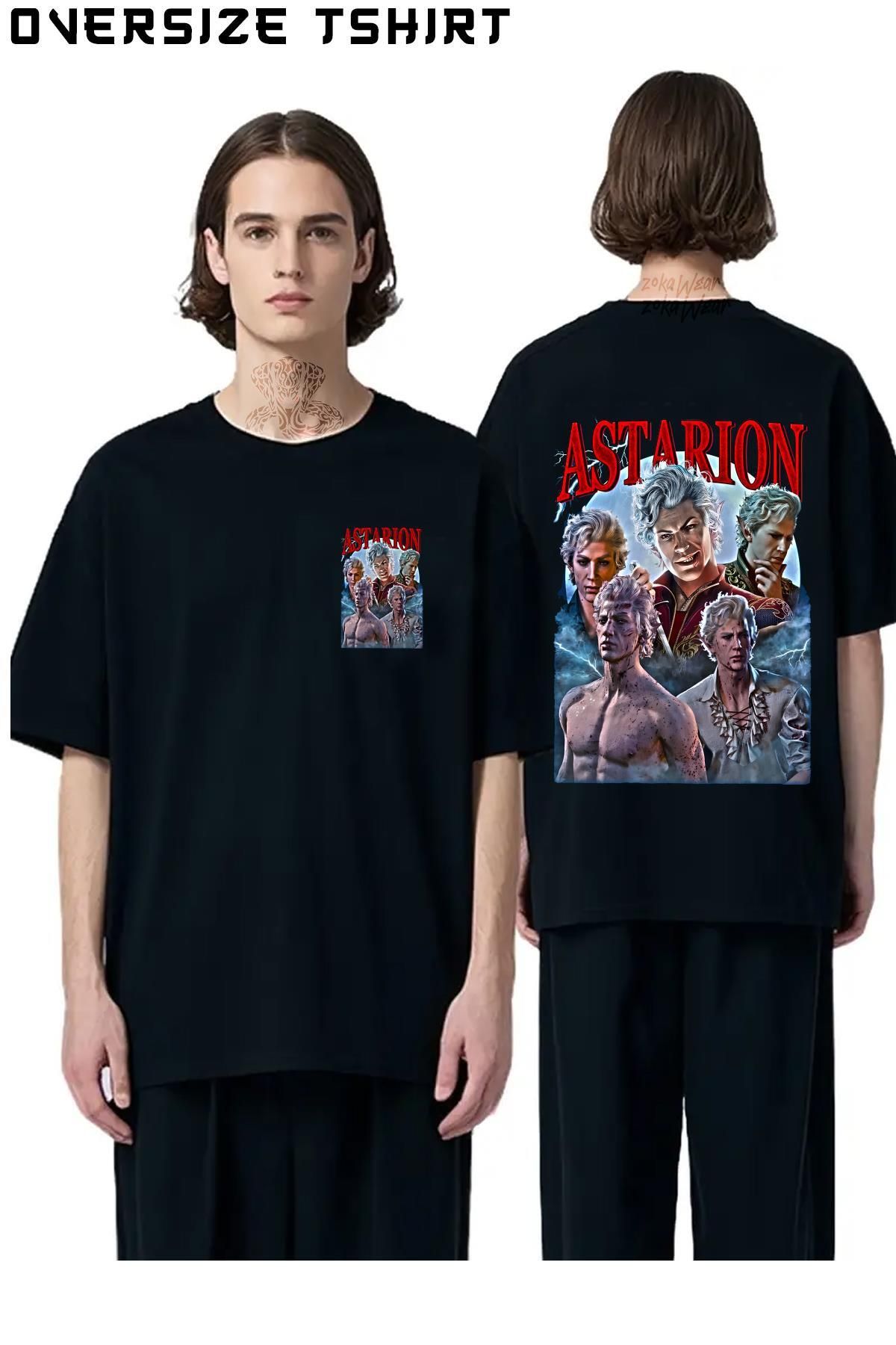 ZOKAWEAR Astarion-The-Vampire Sırt Baskılı Oversize Tişört