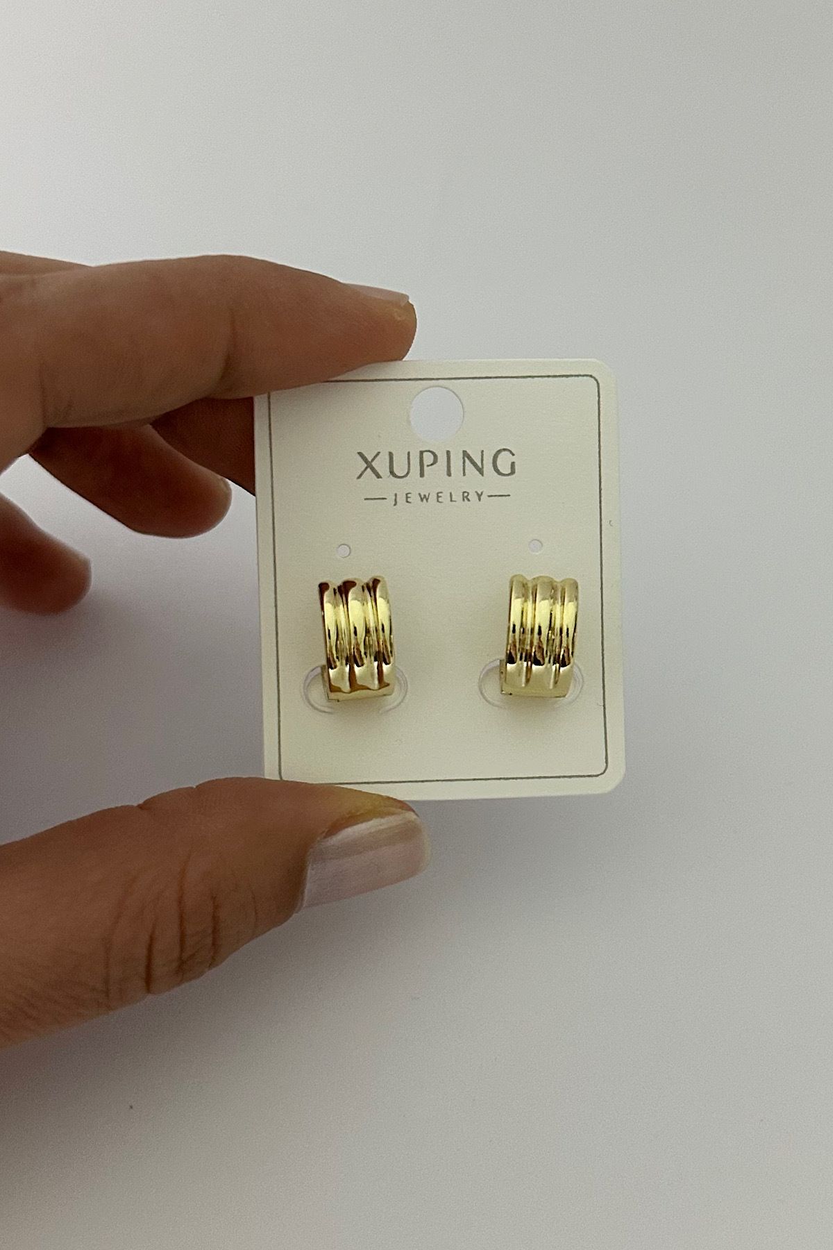 DELEIZA ACCESSORY Xuping 14 K Gold Minimal Halka Küpe