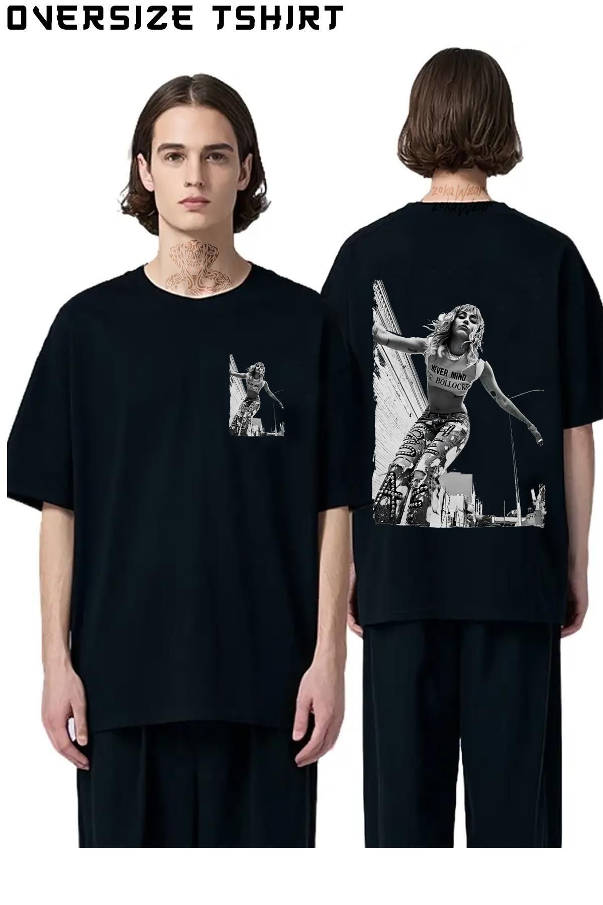ZOKAWEAR Miley-Cyrus2 Sırt Baskılı Oversize Tişört
