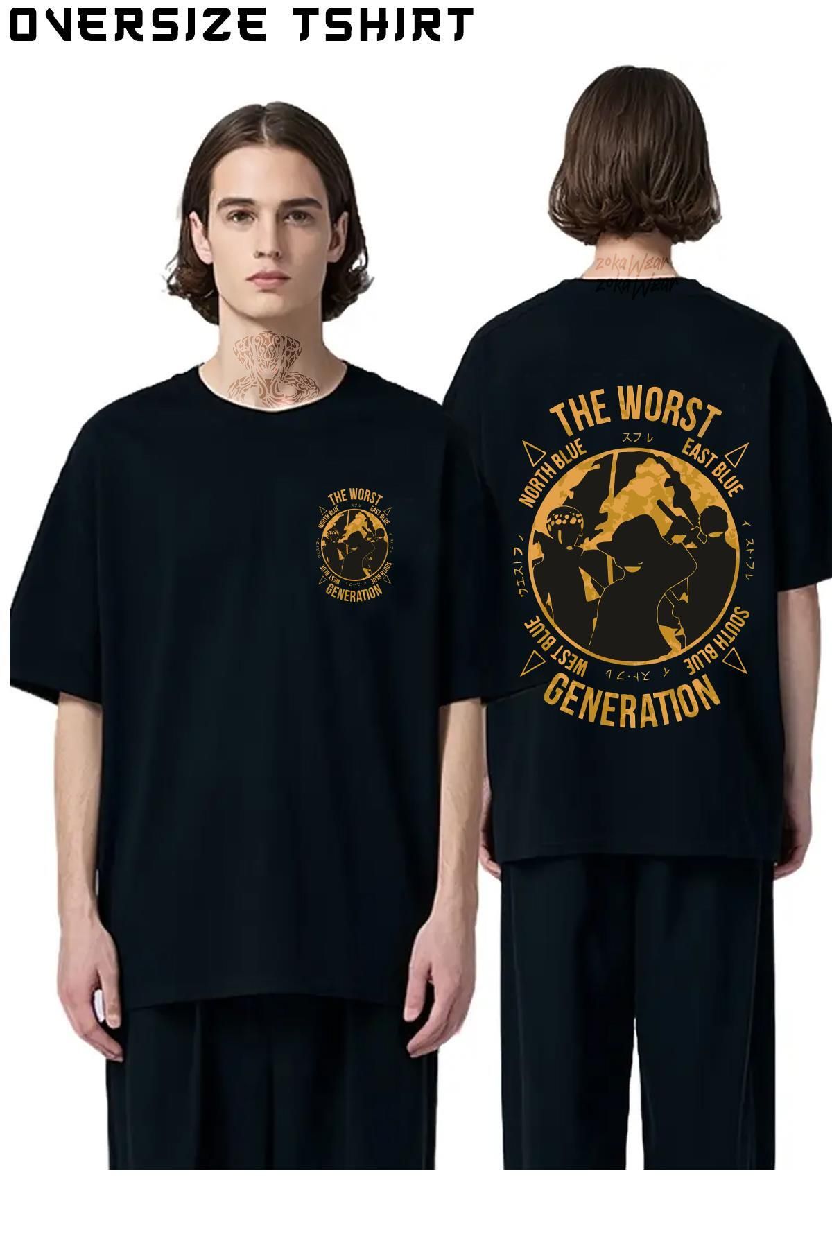 ZOKAWEAR One-Piece-The-Worst-Generation Sırt Baskılı Oversize Tişört