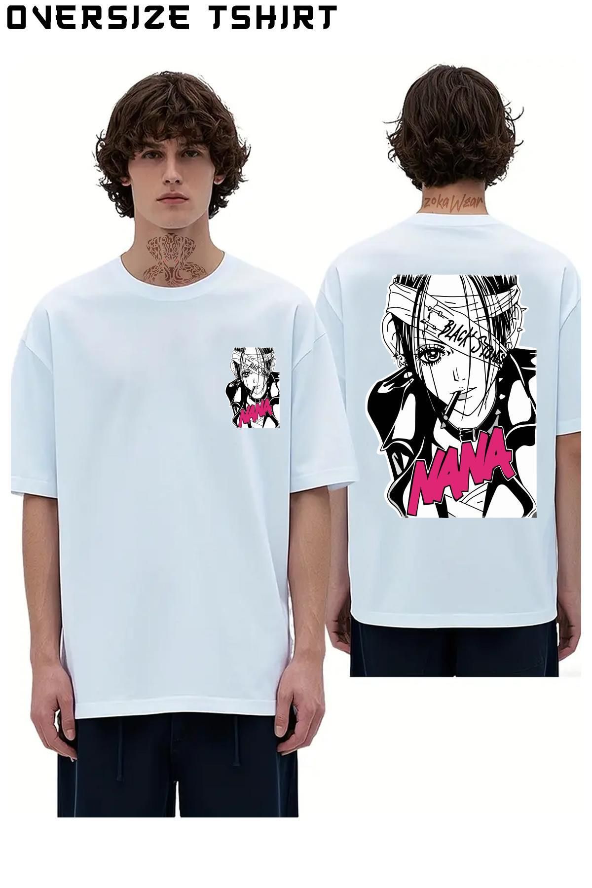 ZOKAWEAR Black-Stones-(Nana-Osaki)-anime Sırt Baskılı Oversize Tişört