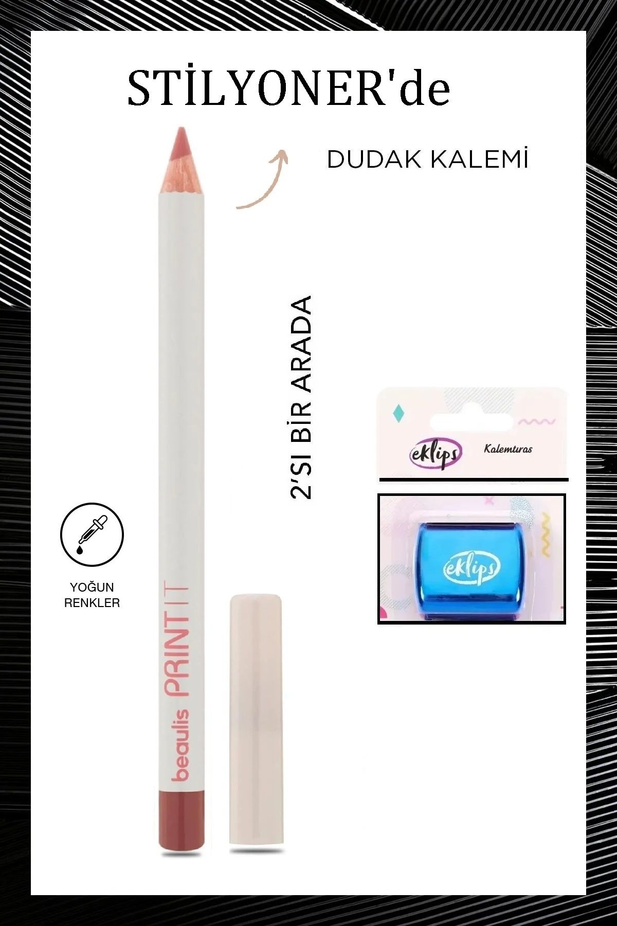 beaulis 501 Rose Dudak Kalemi + Asortili Kalemtraş 2'li Set