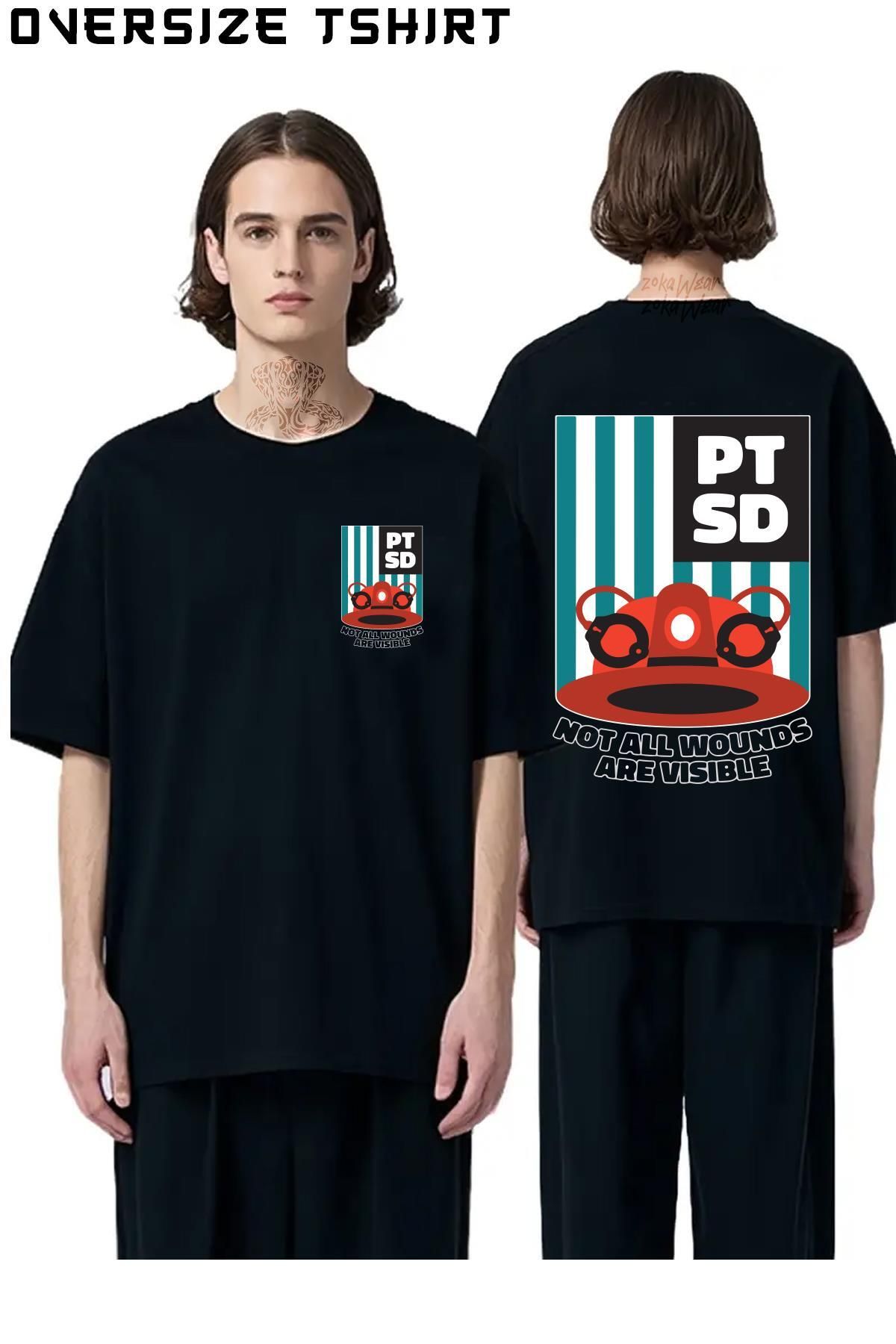 ZOKAWEAR Not-all-wounds-are-visible Sırt Baskılı Oversize Tişört