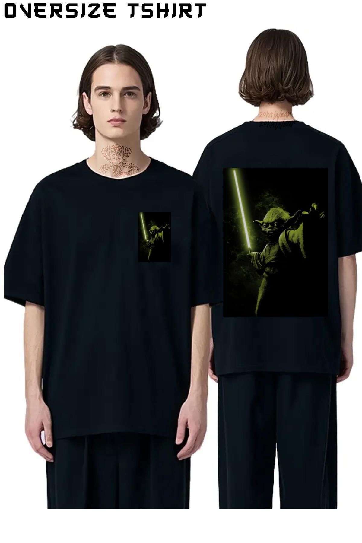 ZOKAWEAR Star-Wars121 Sırt Baskılı Oversize Tişört