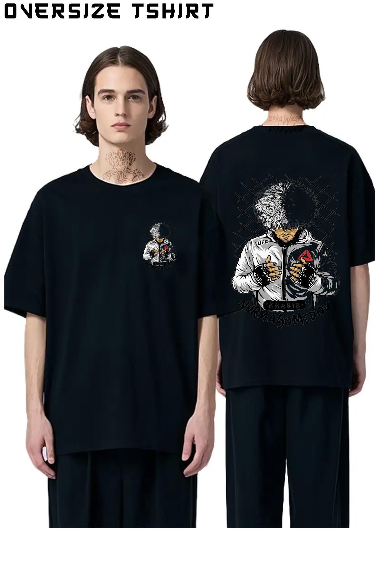 ZOKAWEAR Pray-Ufc-Khabib-Nurmagomedov Sırt Baskılı Oversize Tişört