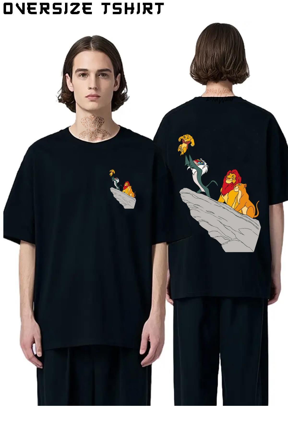 ZOKAWEAR Aslan-Kral-2 Sırt Baskılı Oversize Tişört