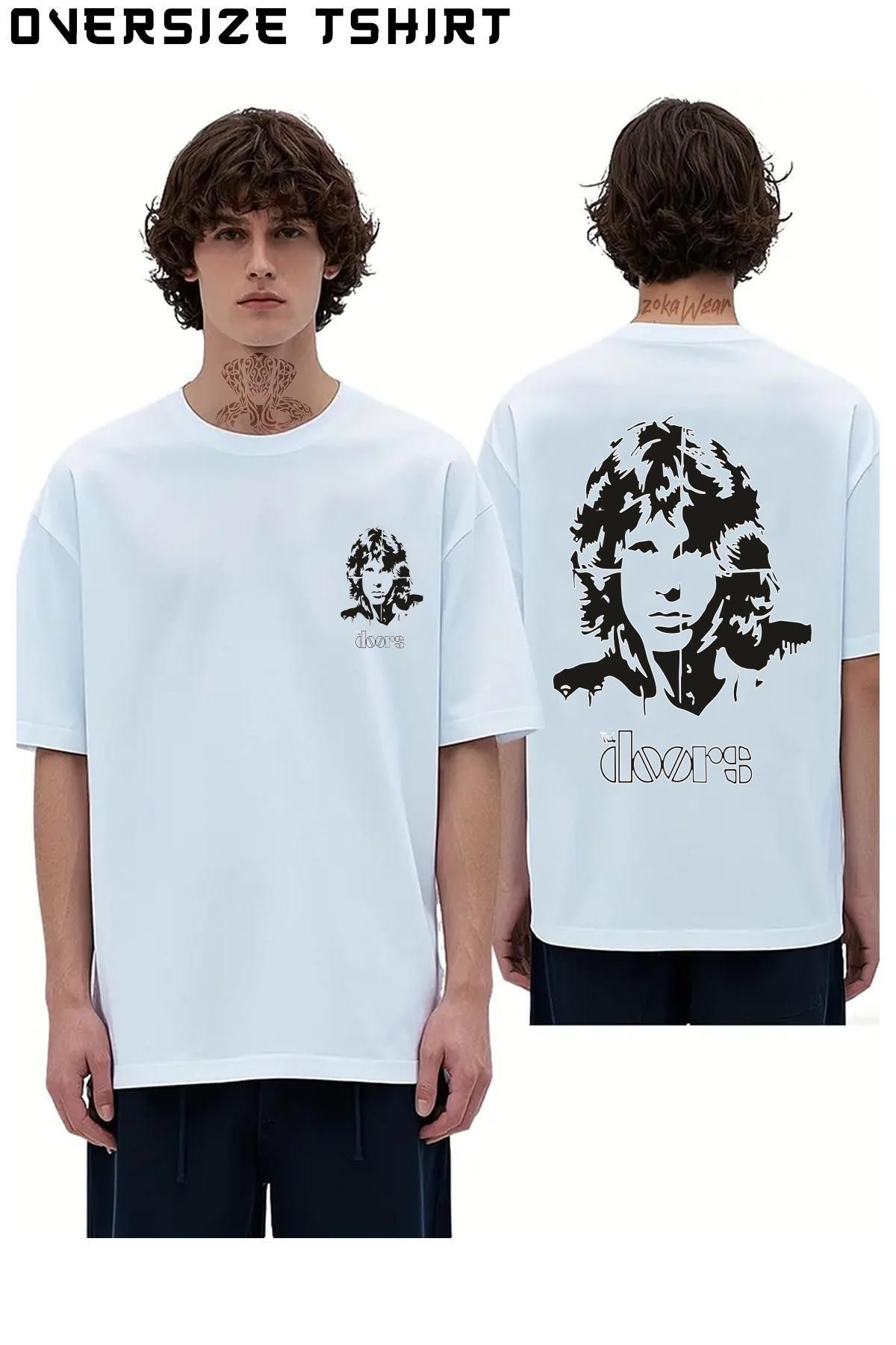 ZOKAWEAR The-Doors-v2 Sırt Baskılı Oversize Tişört