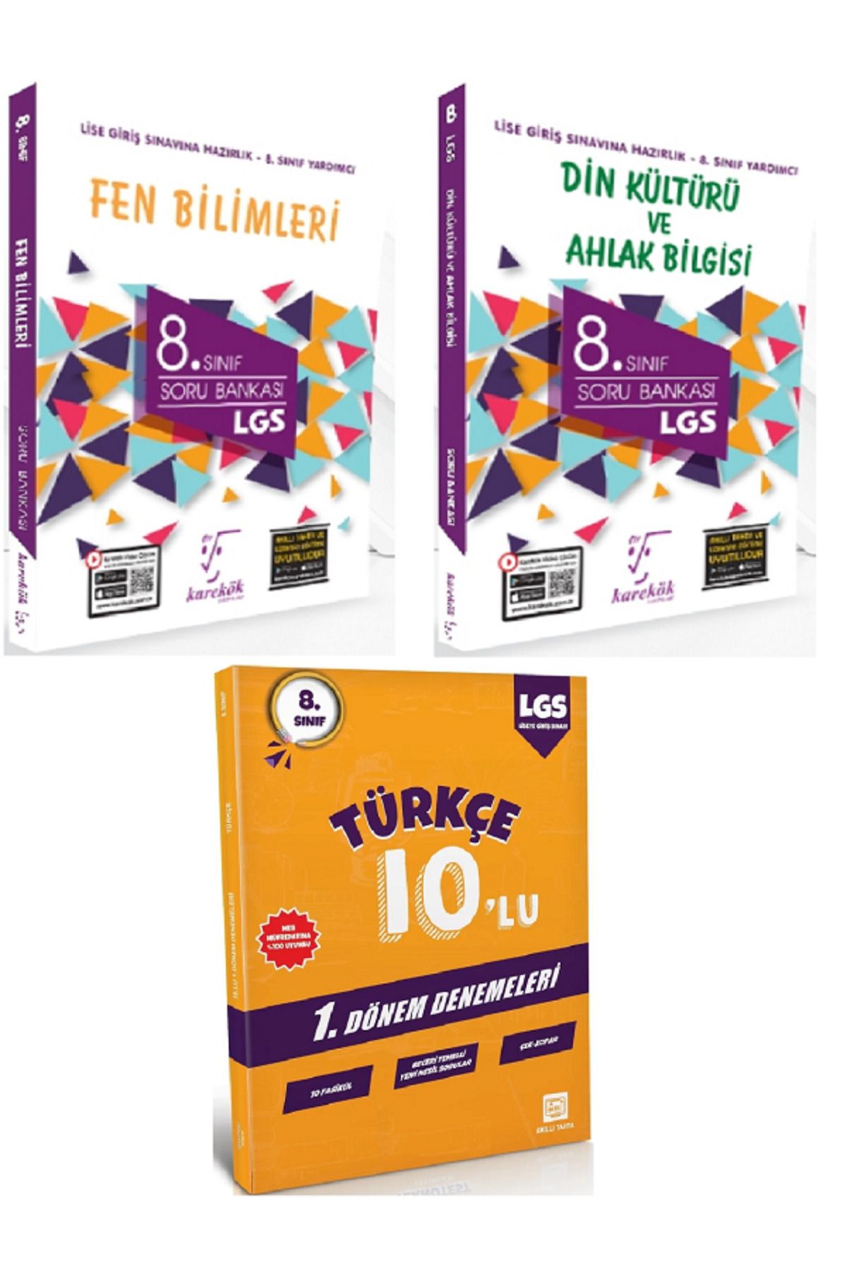 Efsane Yayınları 8.Sınıf Karakök Fen Bilimleri + Din Kültürü Soru Bankası / 10'Lu Türkçe Deneme HEDİYE - 3 KİTAP