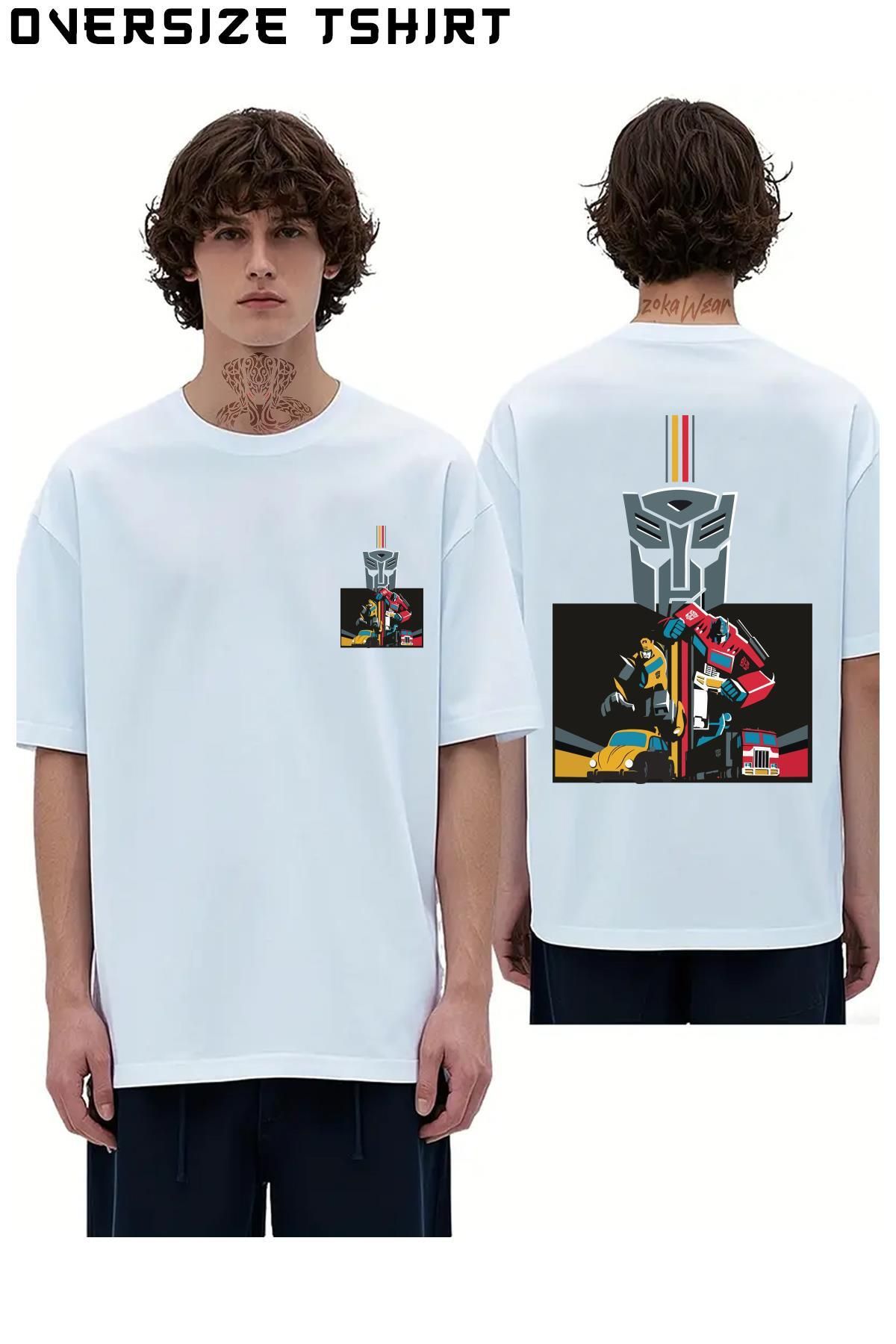 ZOKAWEAR Transformers-2 Sırt Baskılı Oversize Tişört