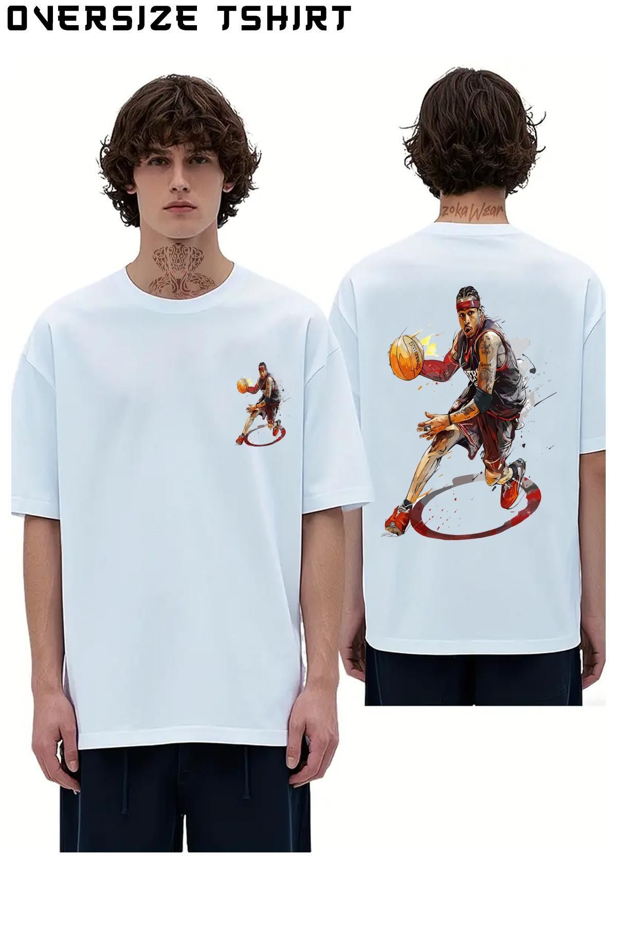 ZOKAWEAR Allen-Iverson-v2 Sırt Baskılı Oversize Tişört