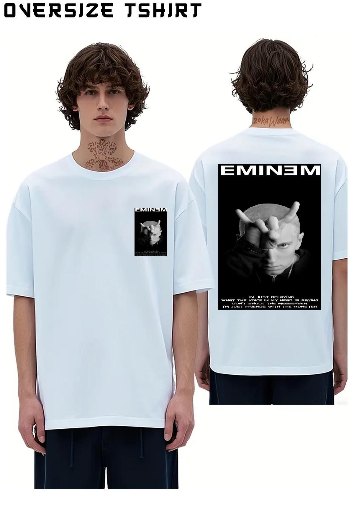 ZOKAWEAR Eminem-v3 Sırt Baskılı Oversize Tişört