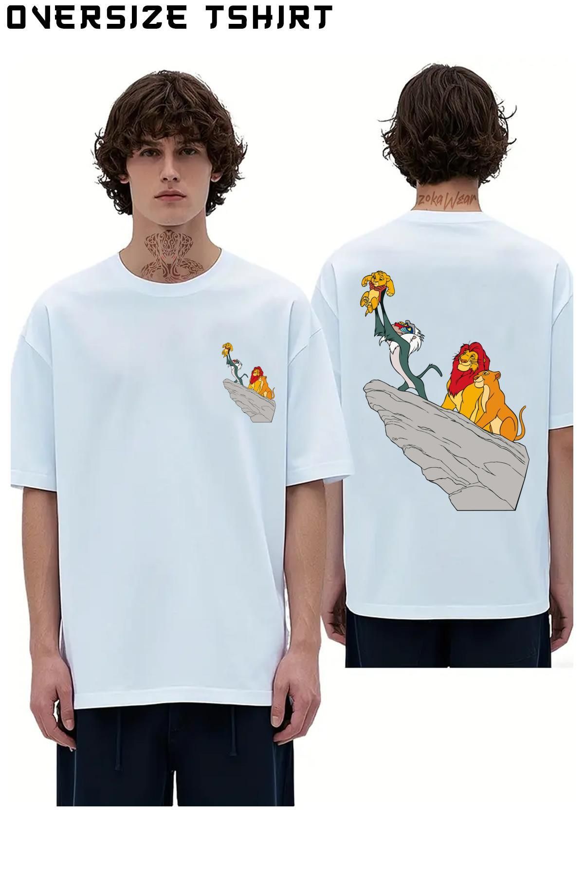 ZOKAWEAR Aslan-Kral-2 Sırt Baskılı Oversize Tişört