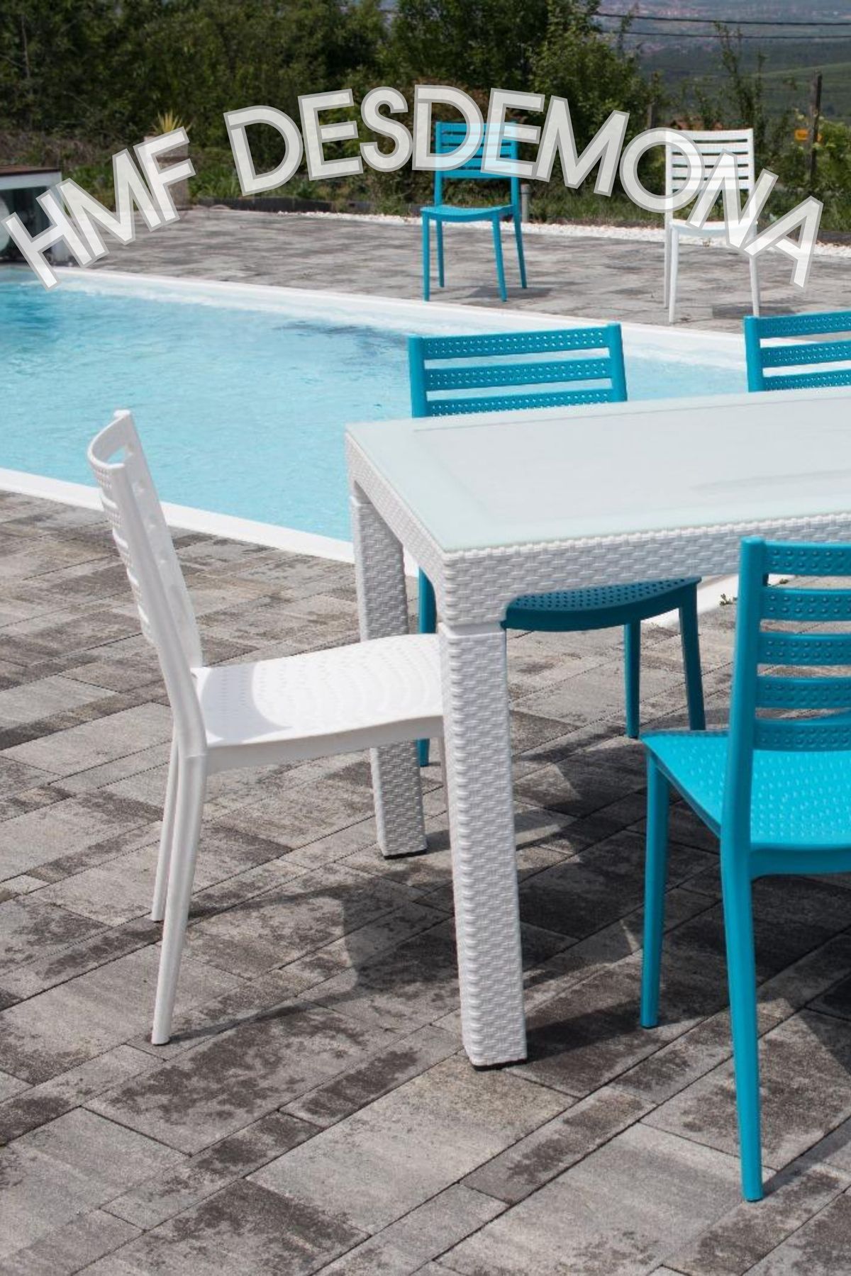 HMF DESDEMONA Desdemona Home&Garden Talia Sandalye Masa Seti + 2 Adet Çocuk Sandalyesi Hediyeli