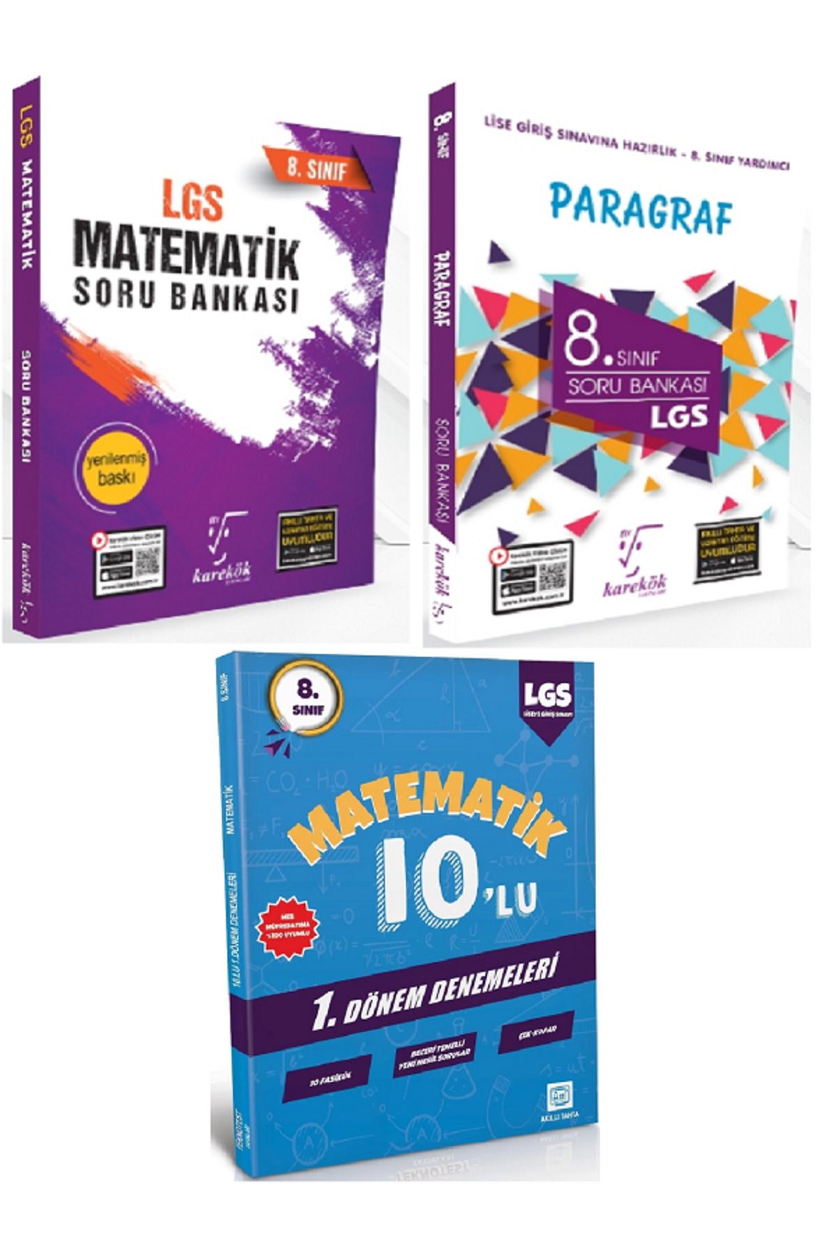 Efsane Yayınları 8.Sınıf Karakök Matematik + Paragraf Soru Bankası / 10'Lu Matematik Deneme HEDİYE - 3 KİTAP