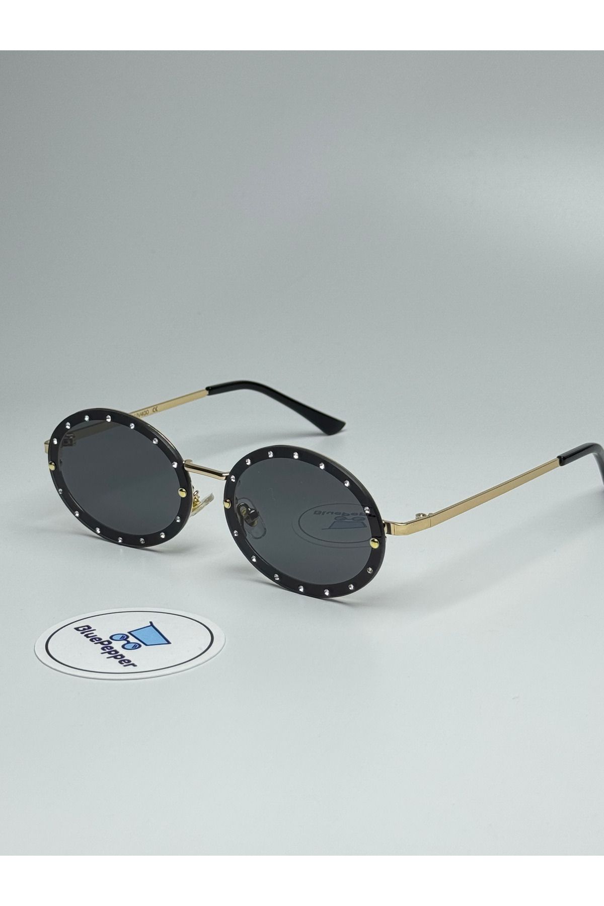 BluePepper SHINE V2 SİYAH GÜNEŞ GÖZLÜĞÜ Oval Çerçeve Siyah Cam Renkli 60 Ekartman