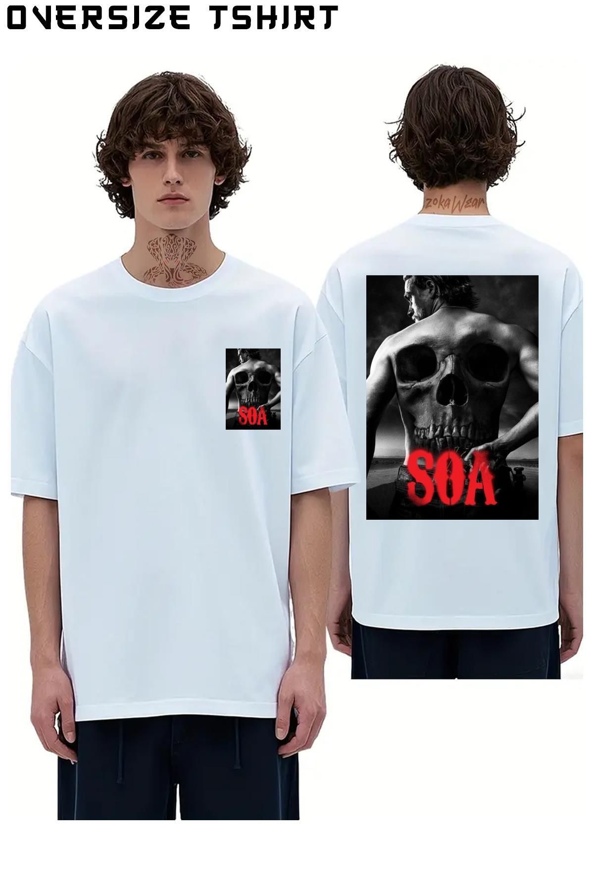 ZOKAWEAR Soa-Sons-Of-Anarchy Sırt Baskılı Oversize Tişört