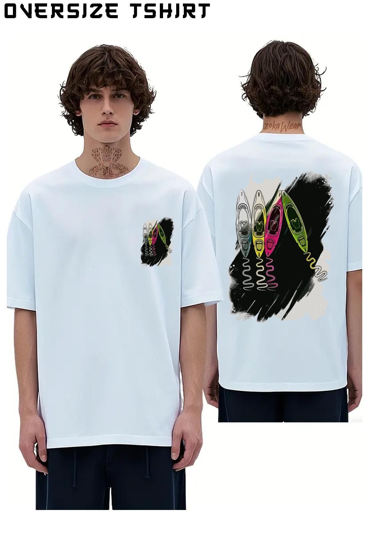 ZOKAWEAR Kürek-Paddle-Boarding-özel-v2 Sırt Baskılı Oversize Tişört