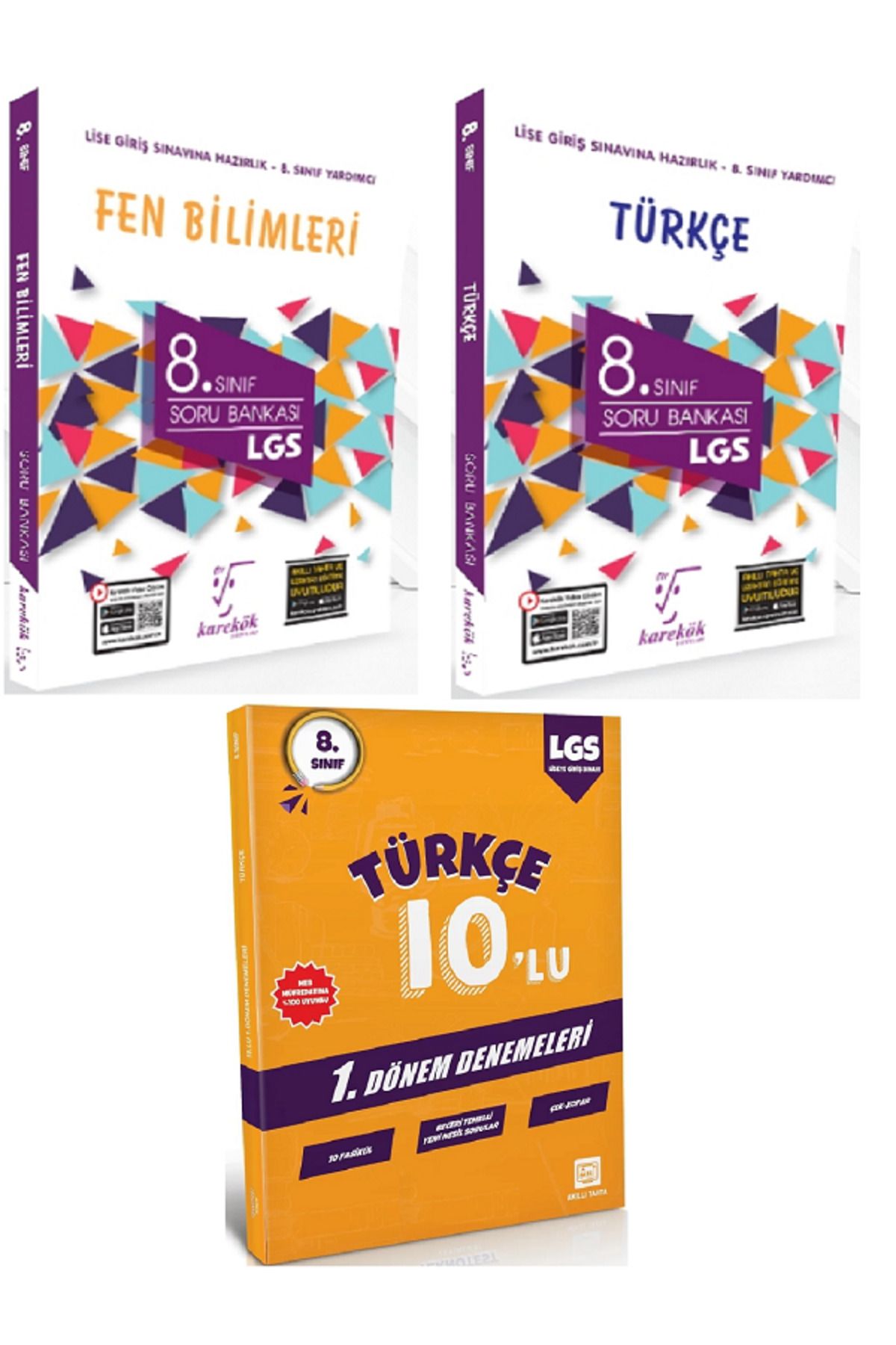 Efsane Yayınları 8.Sınıf Karakök Fen Bilimleri + Türkçe Soru Bankası / 10'Lu Türkçe Deneme HEDİYE - 3 KİTAP