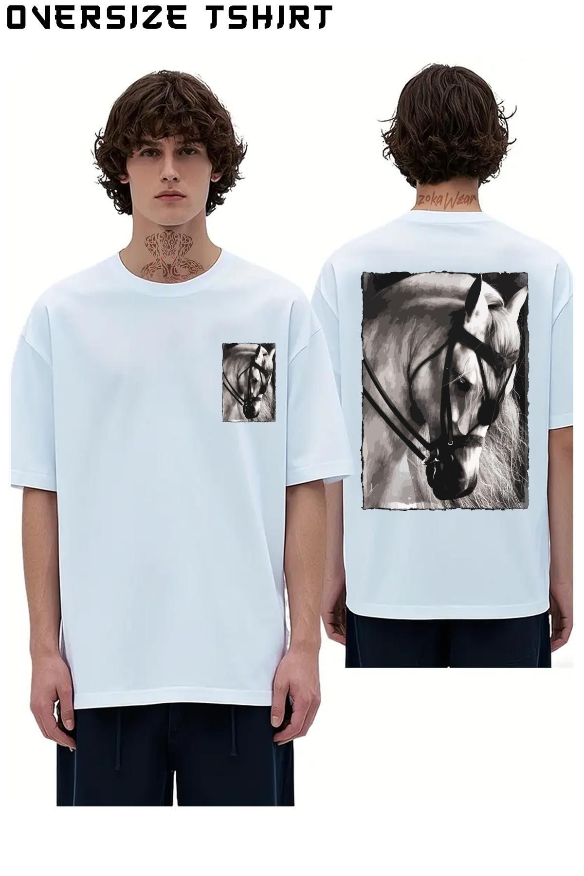 ZOKAWEAR At-v4 Sırt Baskılı Oversize Tişört