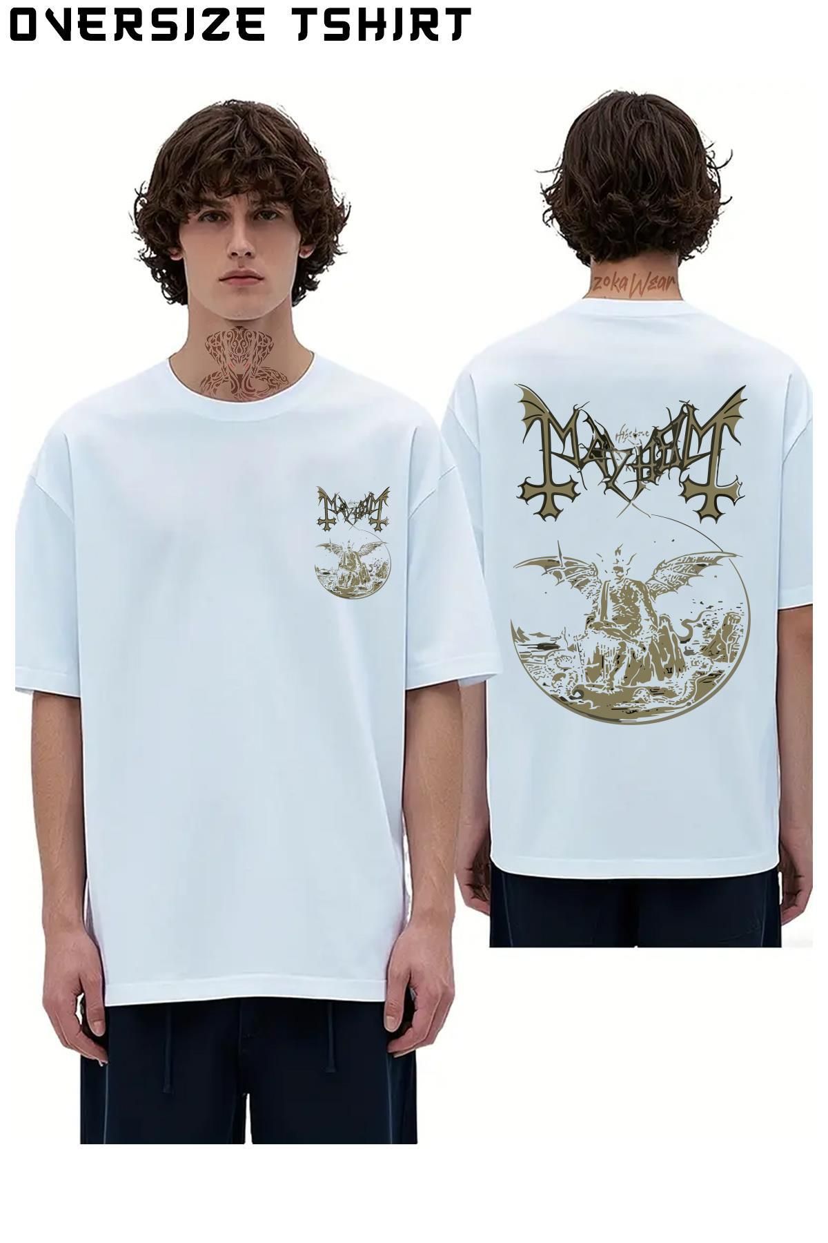 ZOKAWEAR Mayhem,-02-Rock-Metal Sırt Baskılı Oversize Tişört