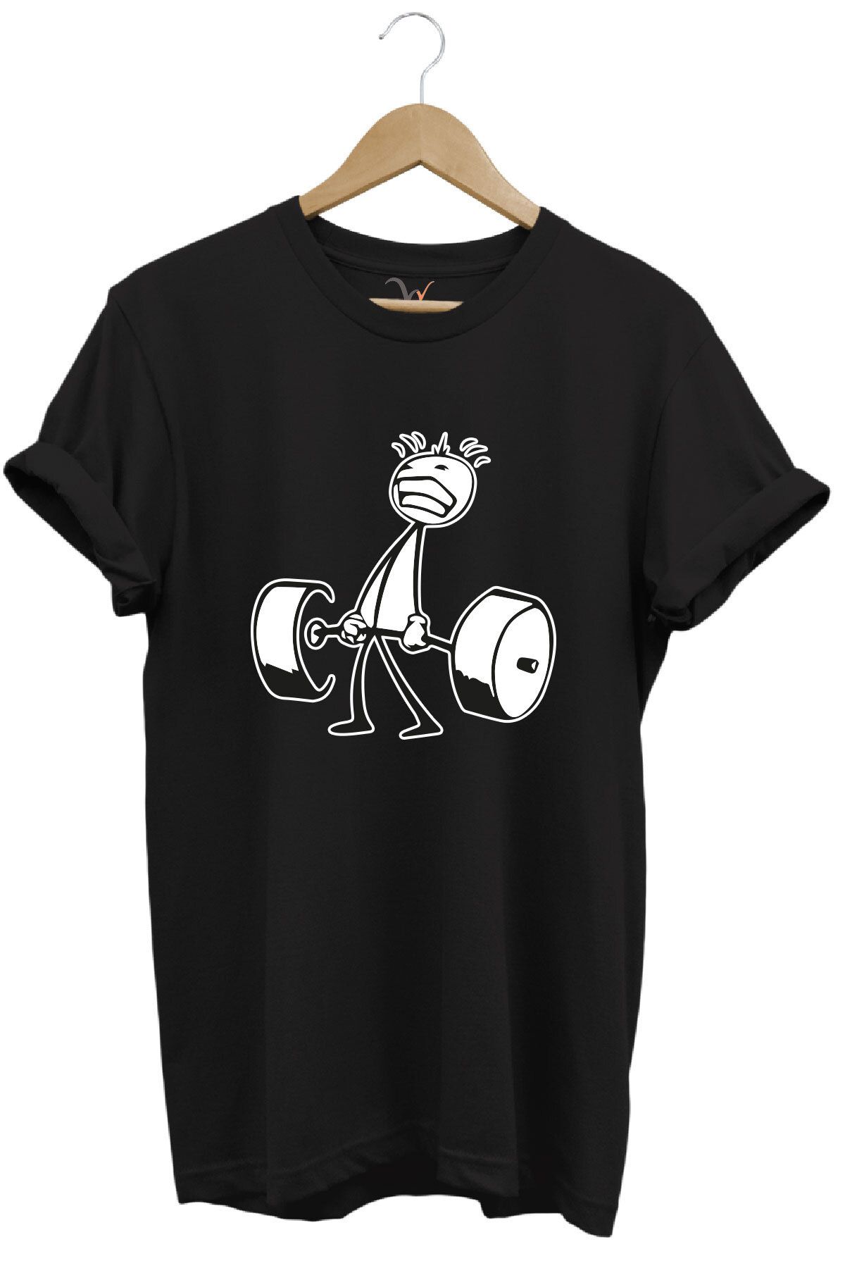 onsrawear Fitness Ağırlık Kaldıran Çöp Adam %100 Pamuk Basic T-shirt