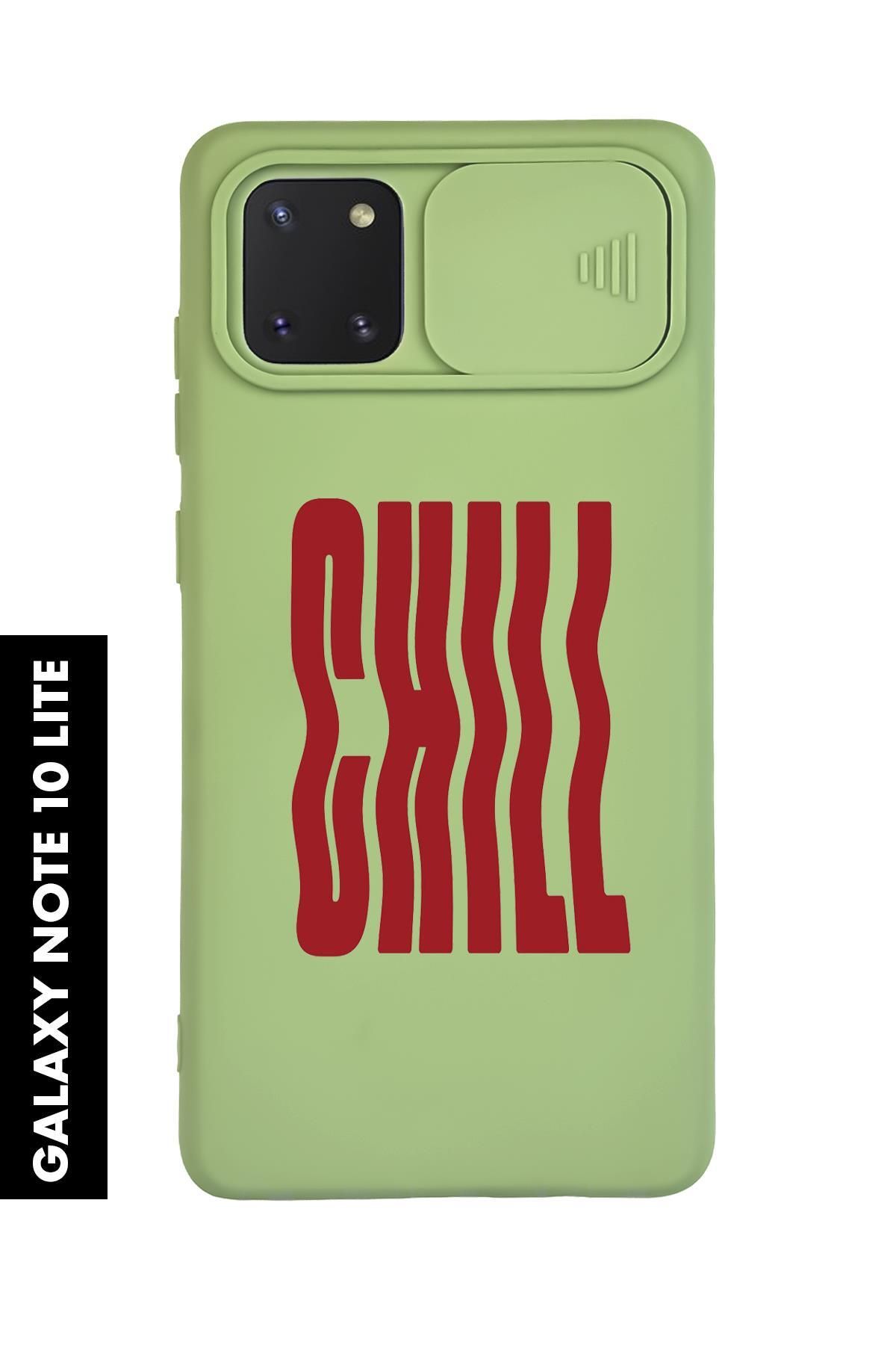 mooodcase Samsung Note 10 Lite Uyumlu Chill Desenli Slider Kamera Korumalı Telefon Kılıfı